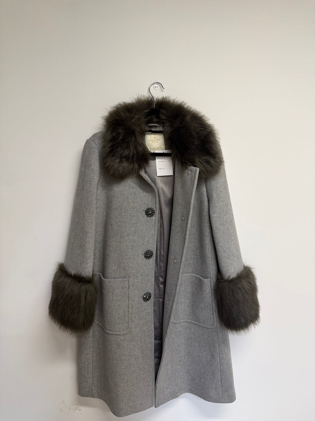 Preloved Kate Spade Coat Size 12 Grey