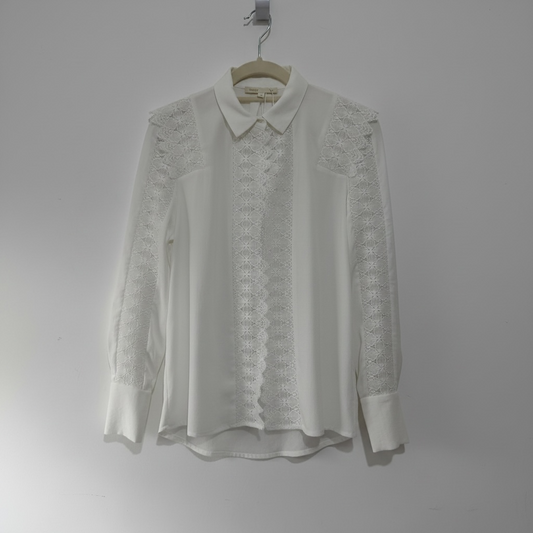Preloved, White Maje Blouse, Size 1 (S)