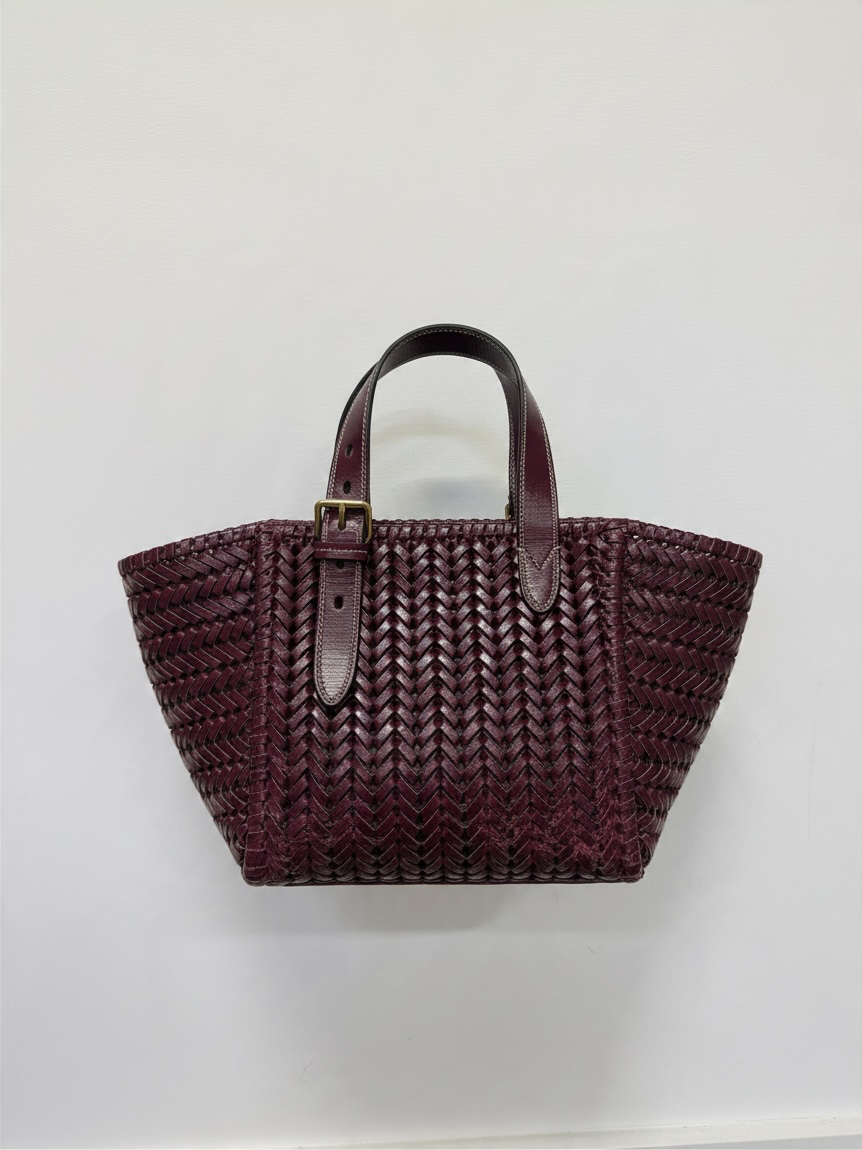 BNWT Anya Hindmarch Woven Handbag Plum Purple