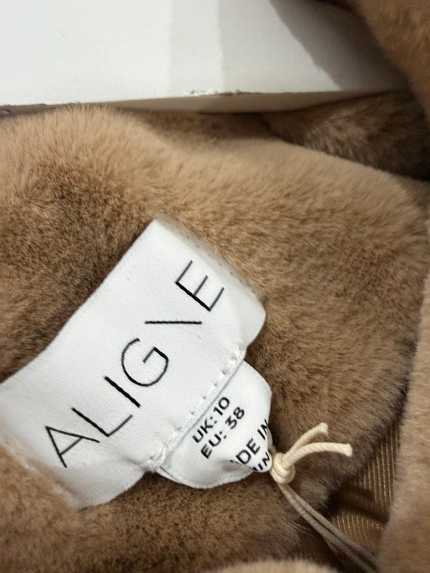 Camel Brown Aligne Brand New Bomber Jacket, Size 10