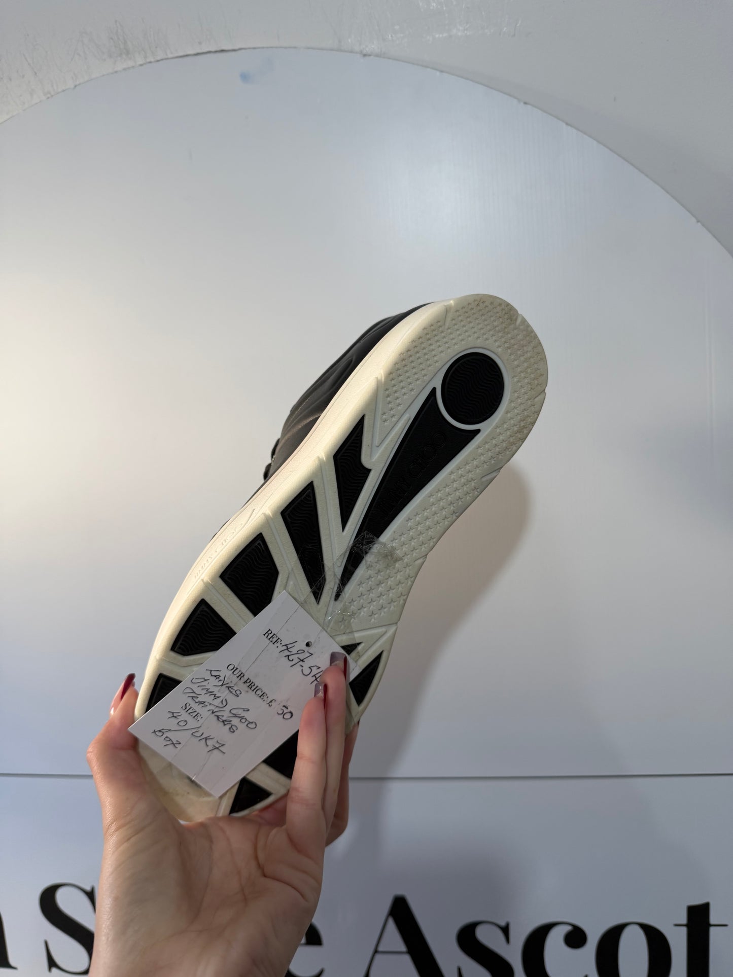 Black & White Jimmy Choo Trainers, Euro 40 UK 7