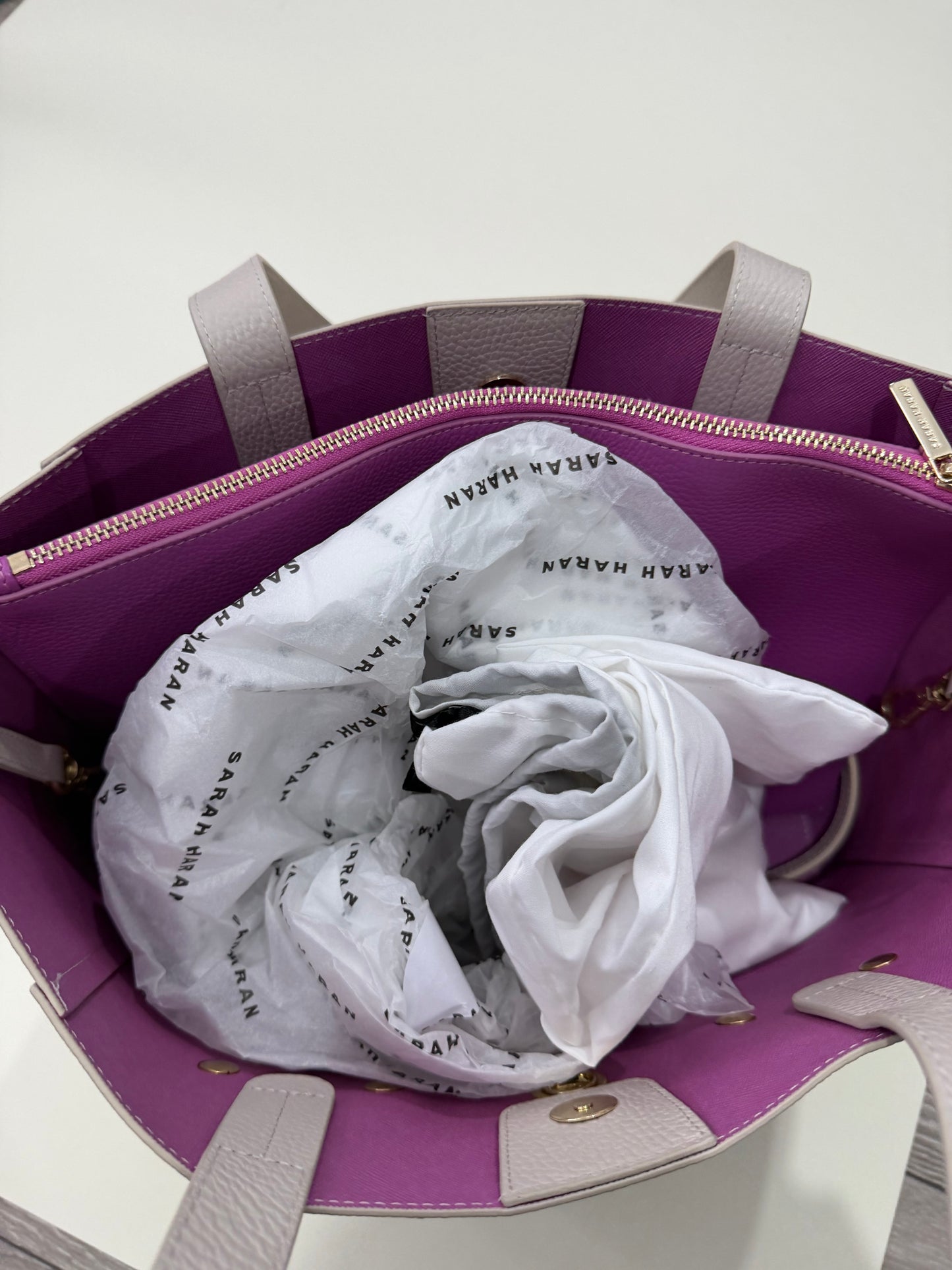 Winter White Sarah Haran Tote