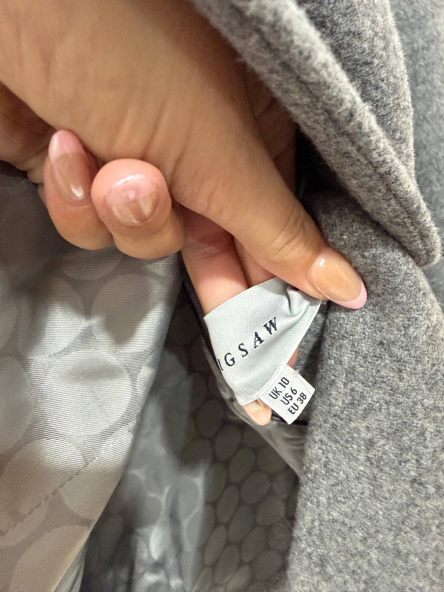 Preloved Jigsaw Coat Size 10 Grey