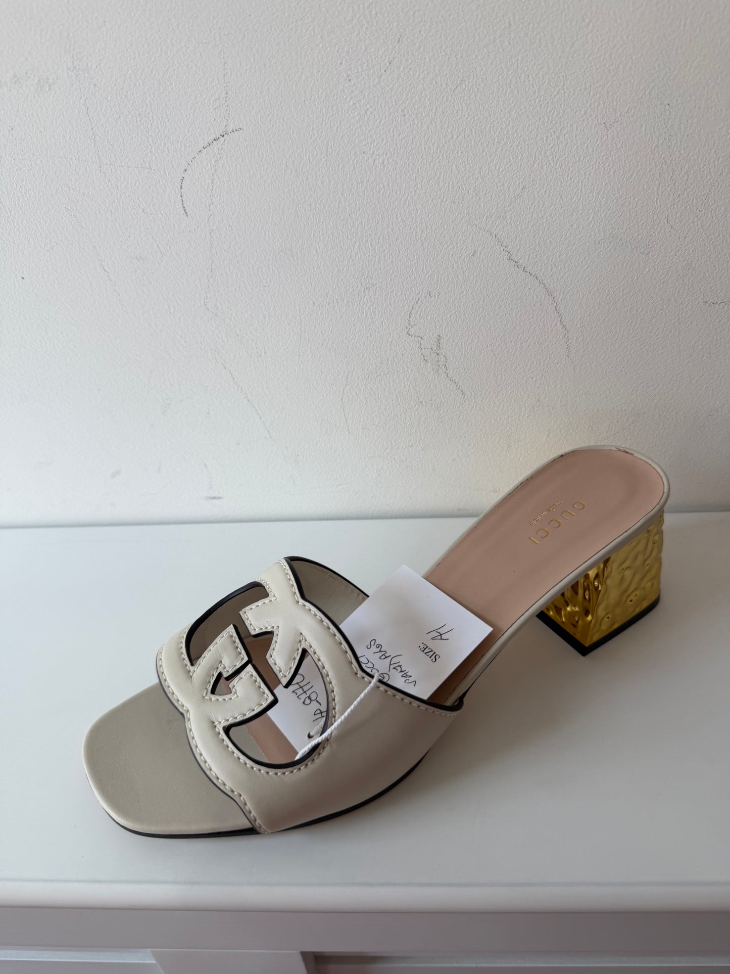 Preloved Ecru & Gold Gucci Designer, 41