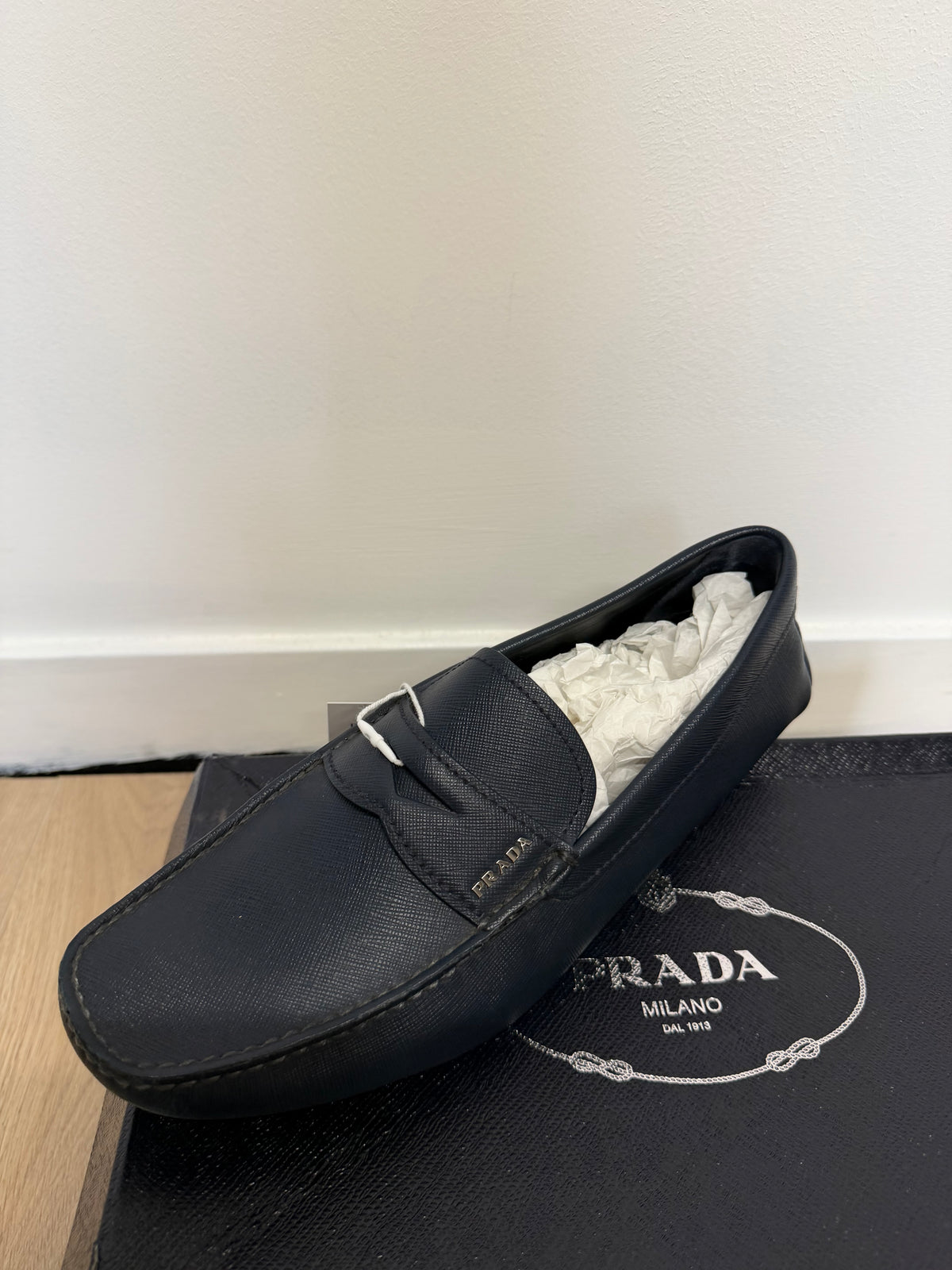 Preloved Prada loafers Mens Size 9 Navy