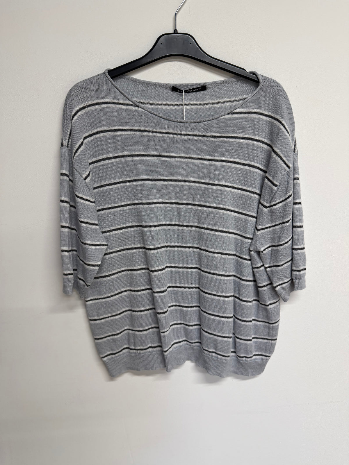 Preloved Luisa Cerano Jumper 10 Grey Stripe