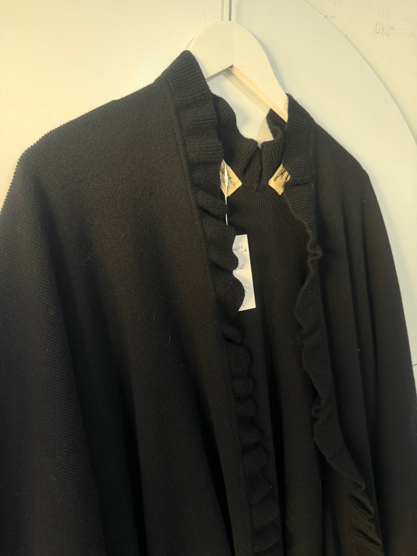 Black Lambswool Poncho/Cape