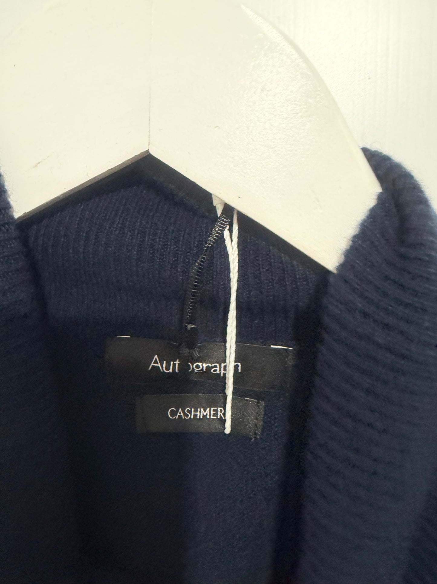 Navy Autograph Cashmere Jumper, Size Large