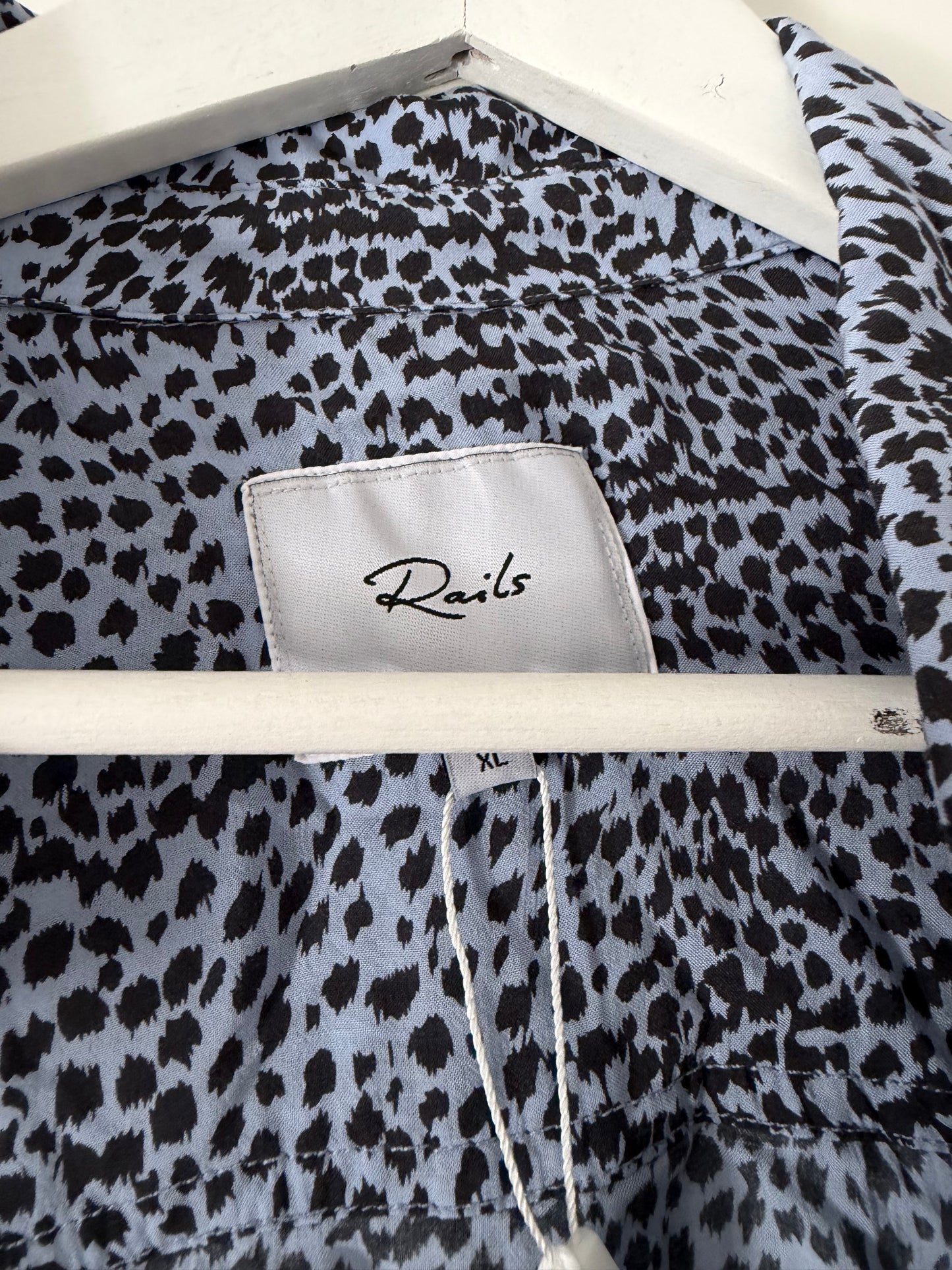 Pre-loved Pattern Blue Rails Blouse, XL