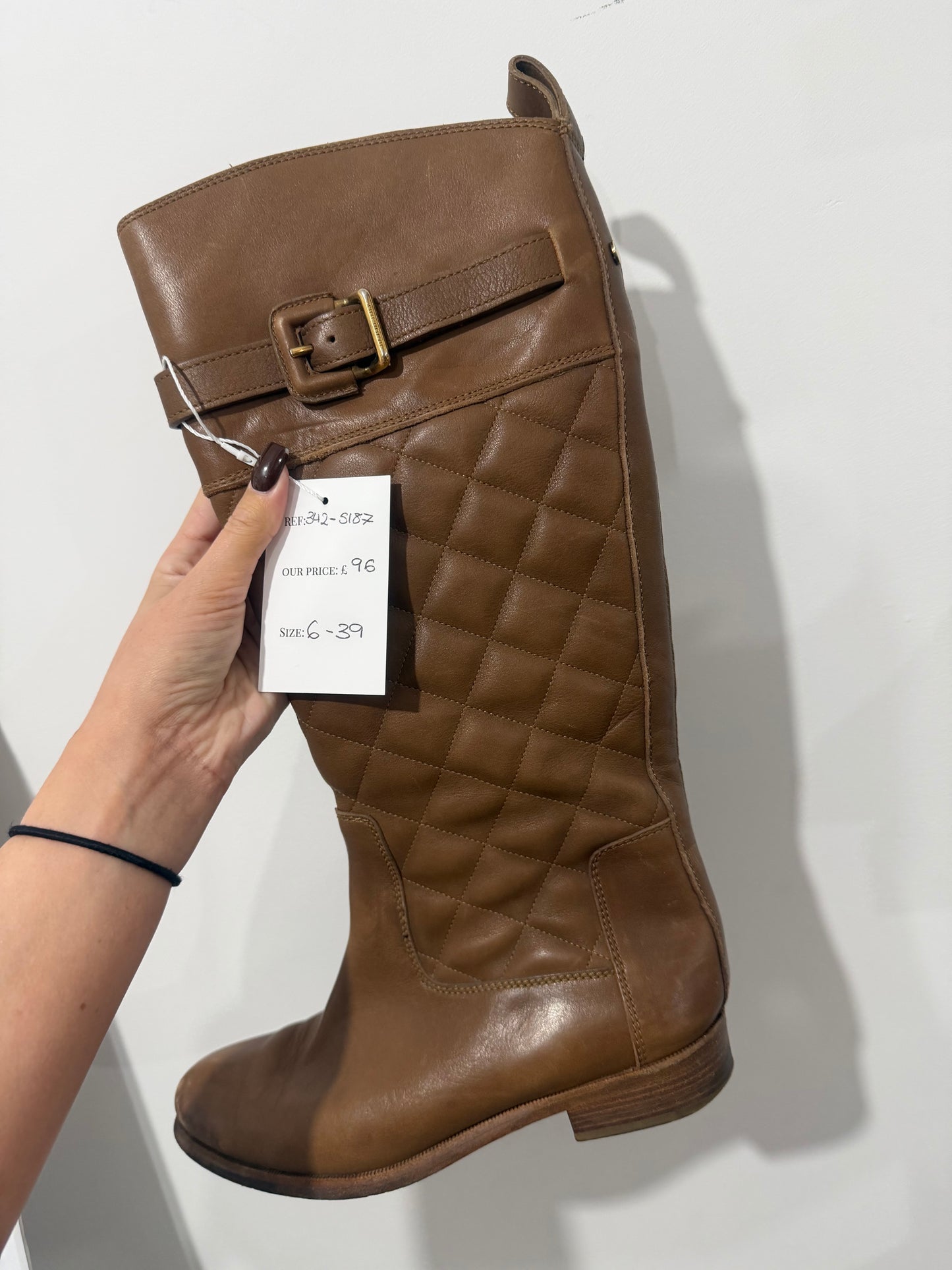 Brown Burberry Riding Boots, Size 39 - UK 6