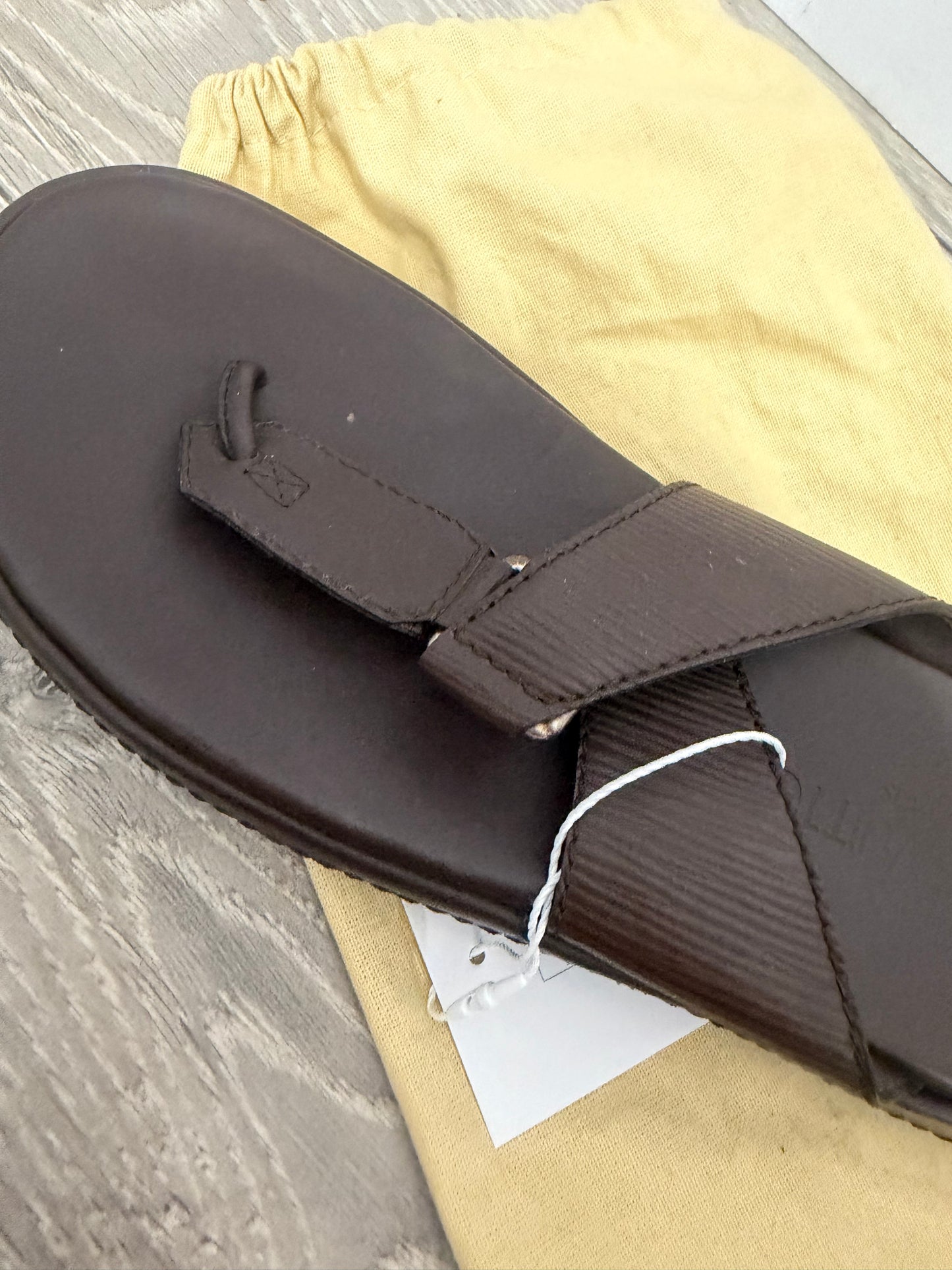 Brown Louis Vuitton Sliders, 6.5