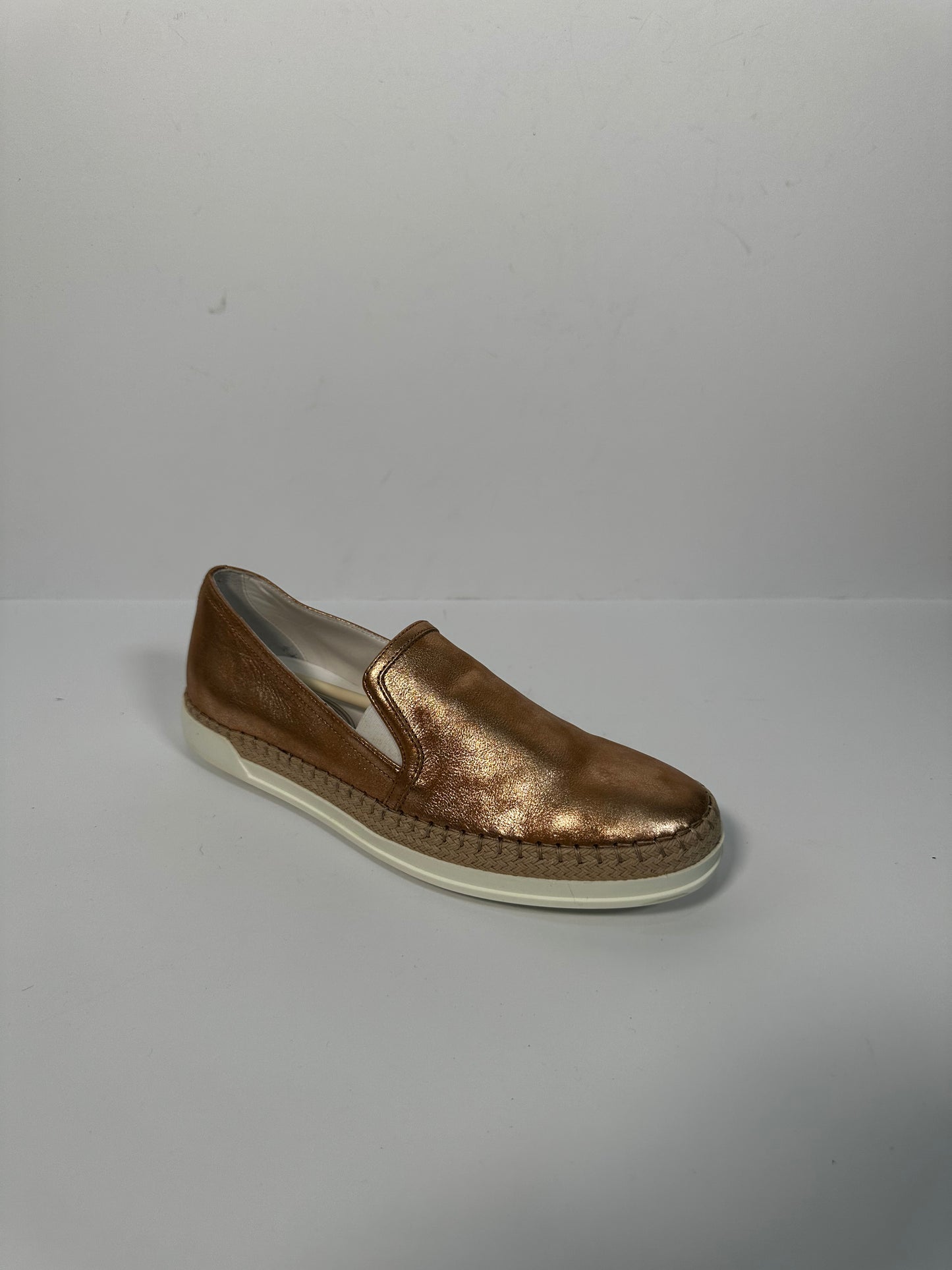 Gold Tods Espadrille Shoes, 37.5