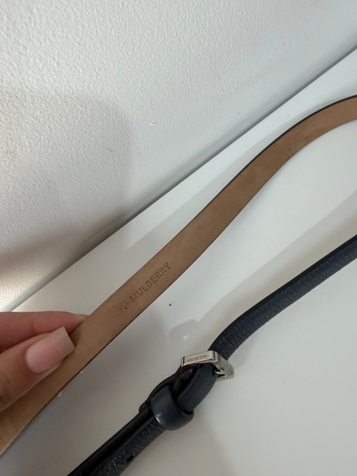 blue with silver hardware Mulberry Belt, 101cm