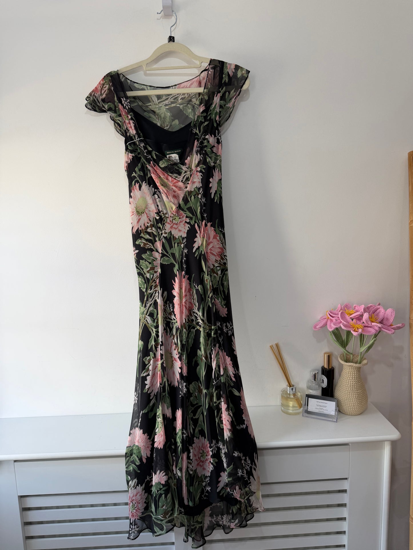 Preloved, Green Floral Marilyn Anselm For HOBBS Dress, UK 8