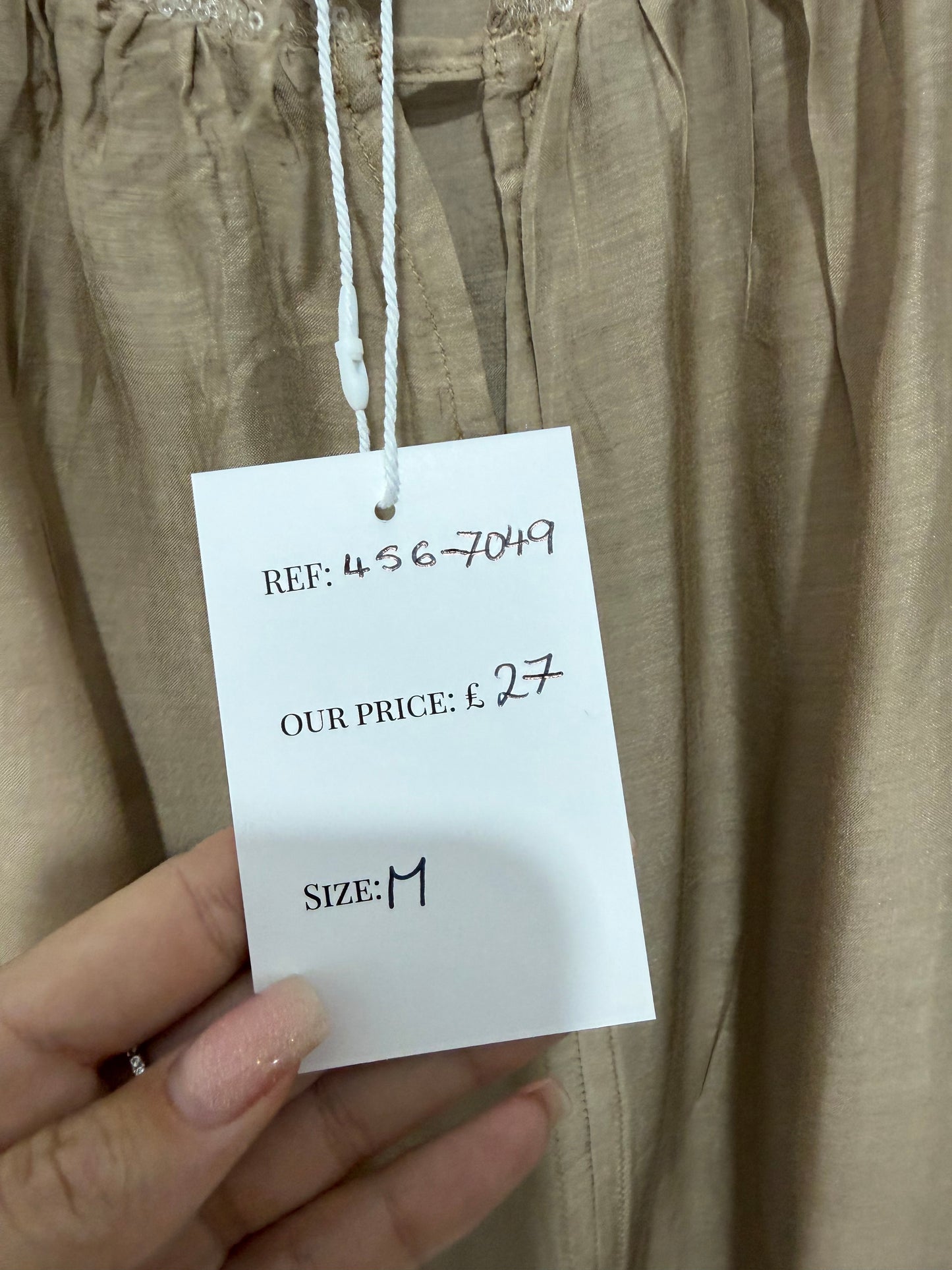 Pre-owned, Beige St Tropez Boho Blouse, Size M
