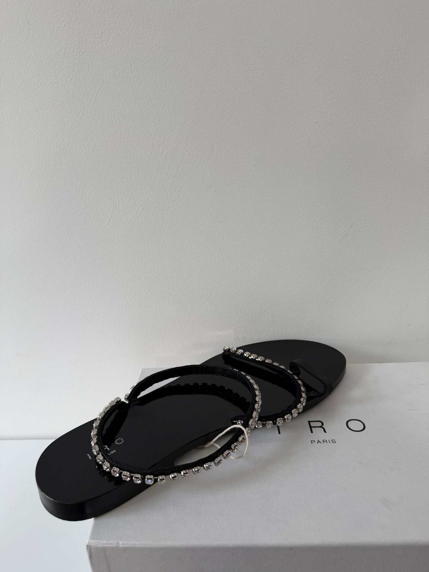 Pre-owned, Brand New Black and Crystal Iro Sandals, Size 7 - 40