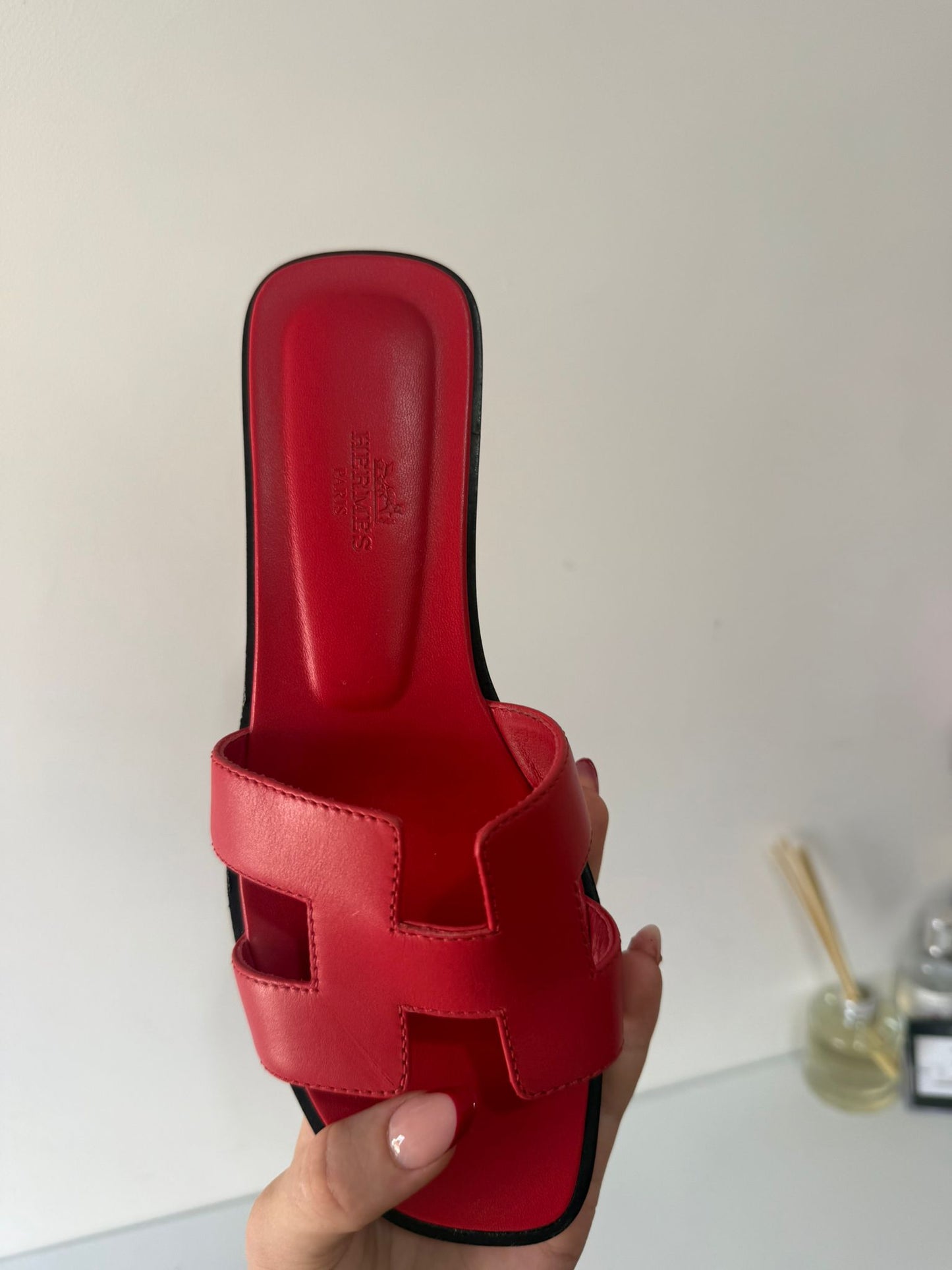 Pre-owned, Red Hermes Orans, Size 37 UK 4