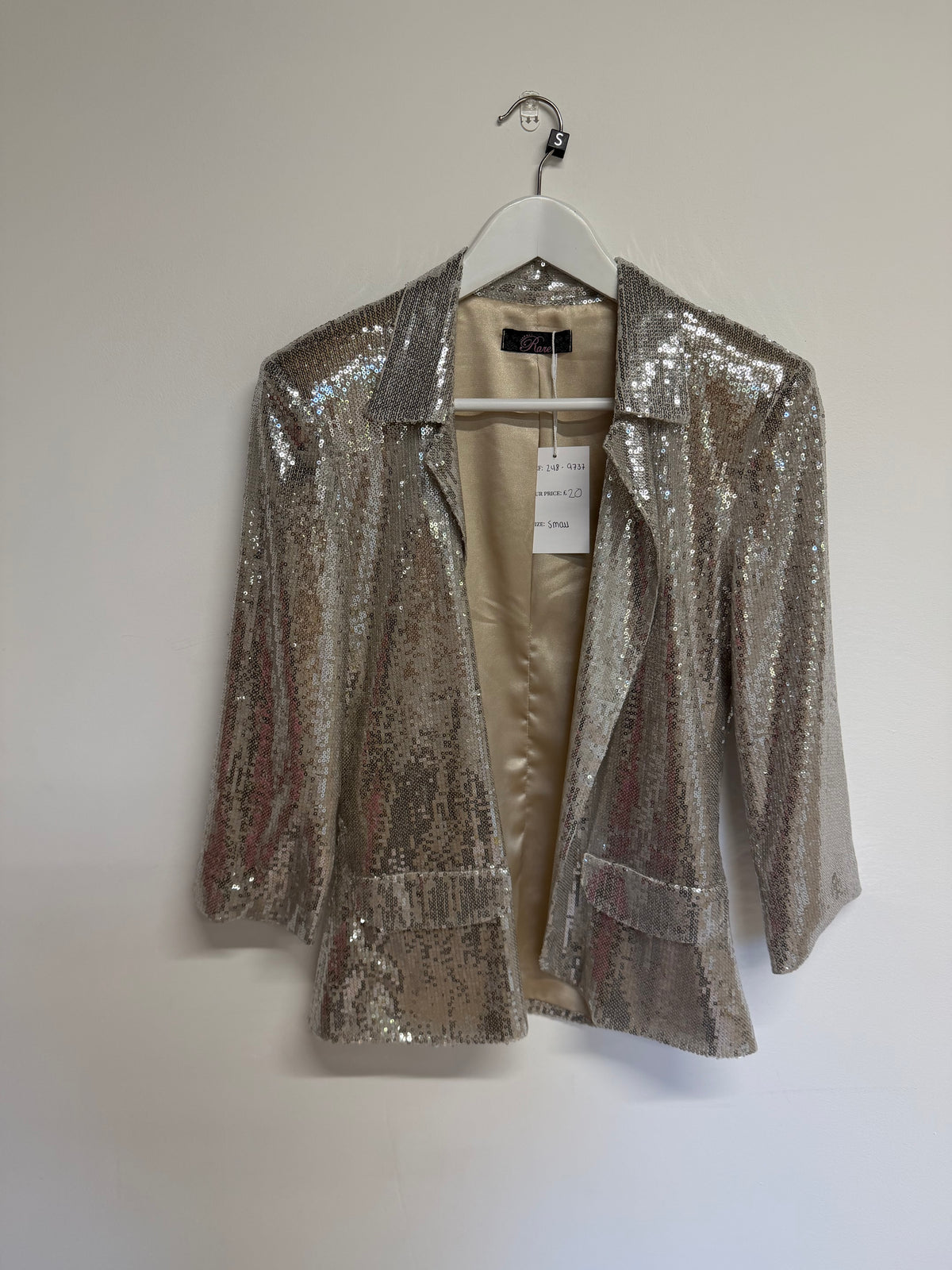 Preloved Rare Blazer Size Small Gold diamantés