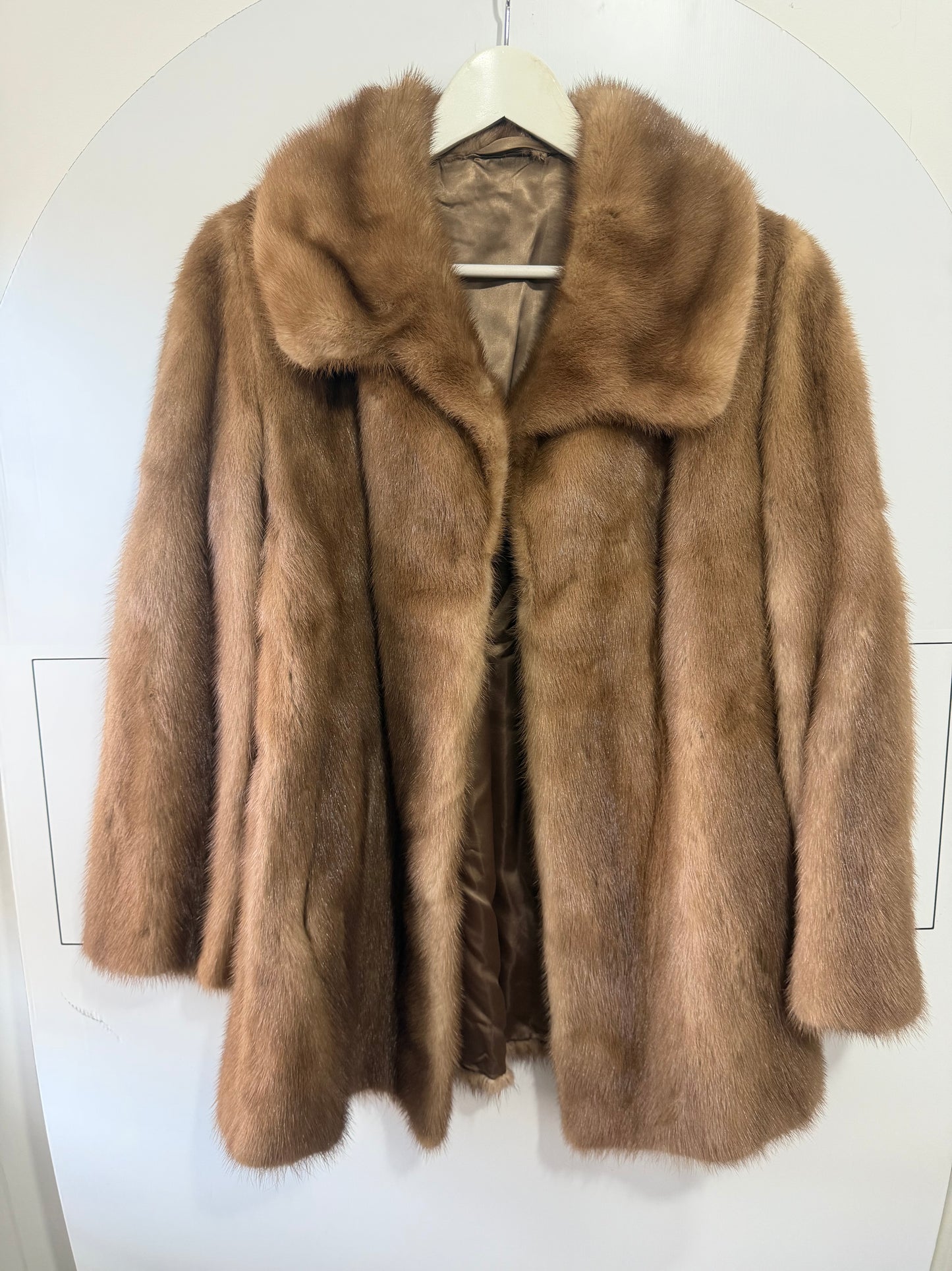 Brown Mink Saga Furs Coat, Size Small