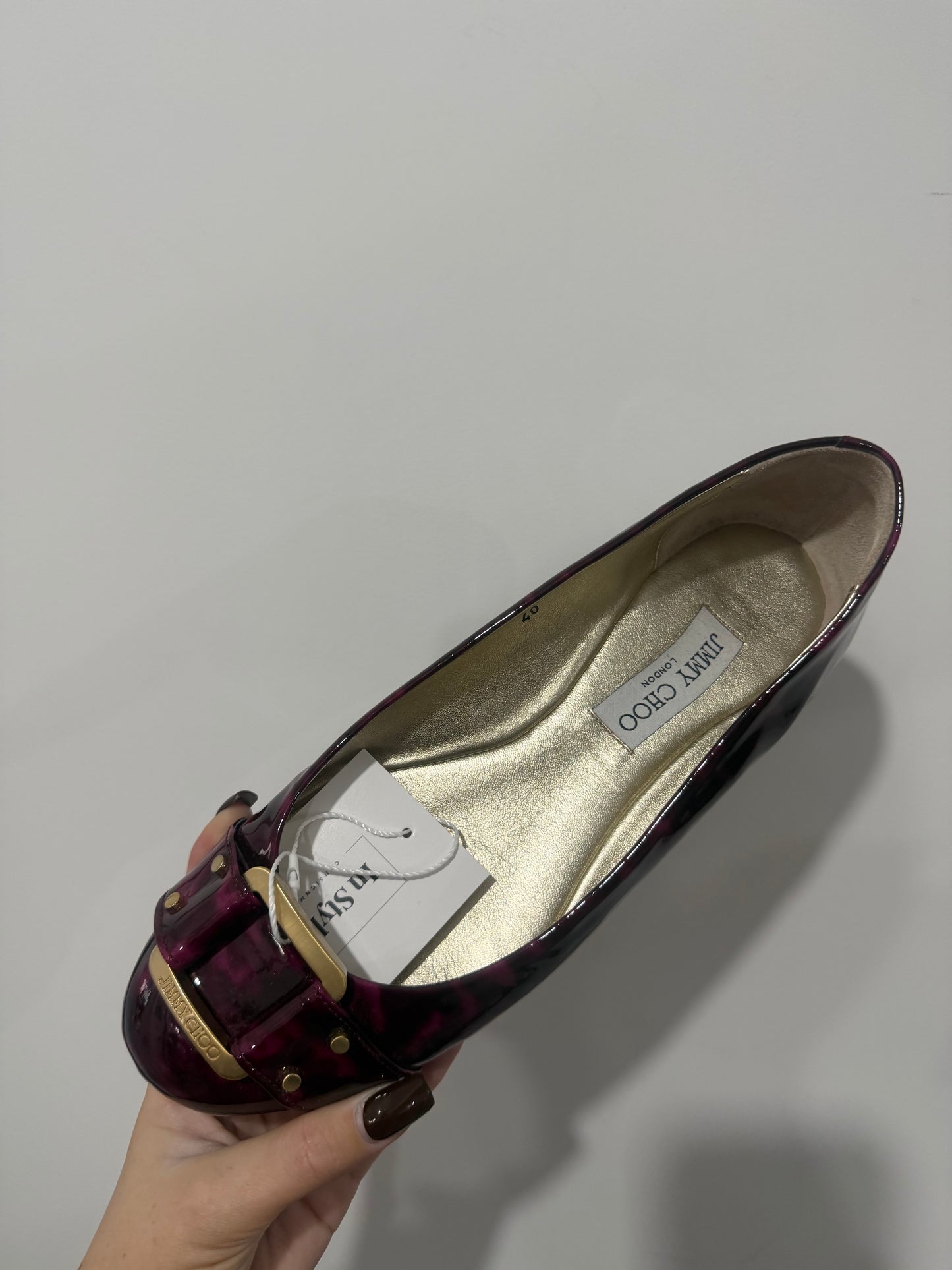 Purple marble print Jimmy choo Slip on shoes, 40 - 7