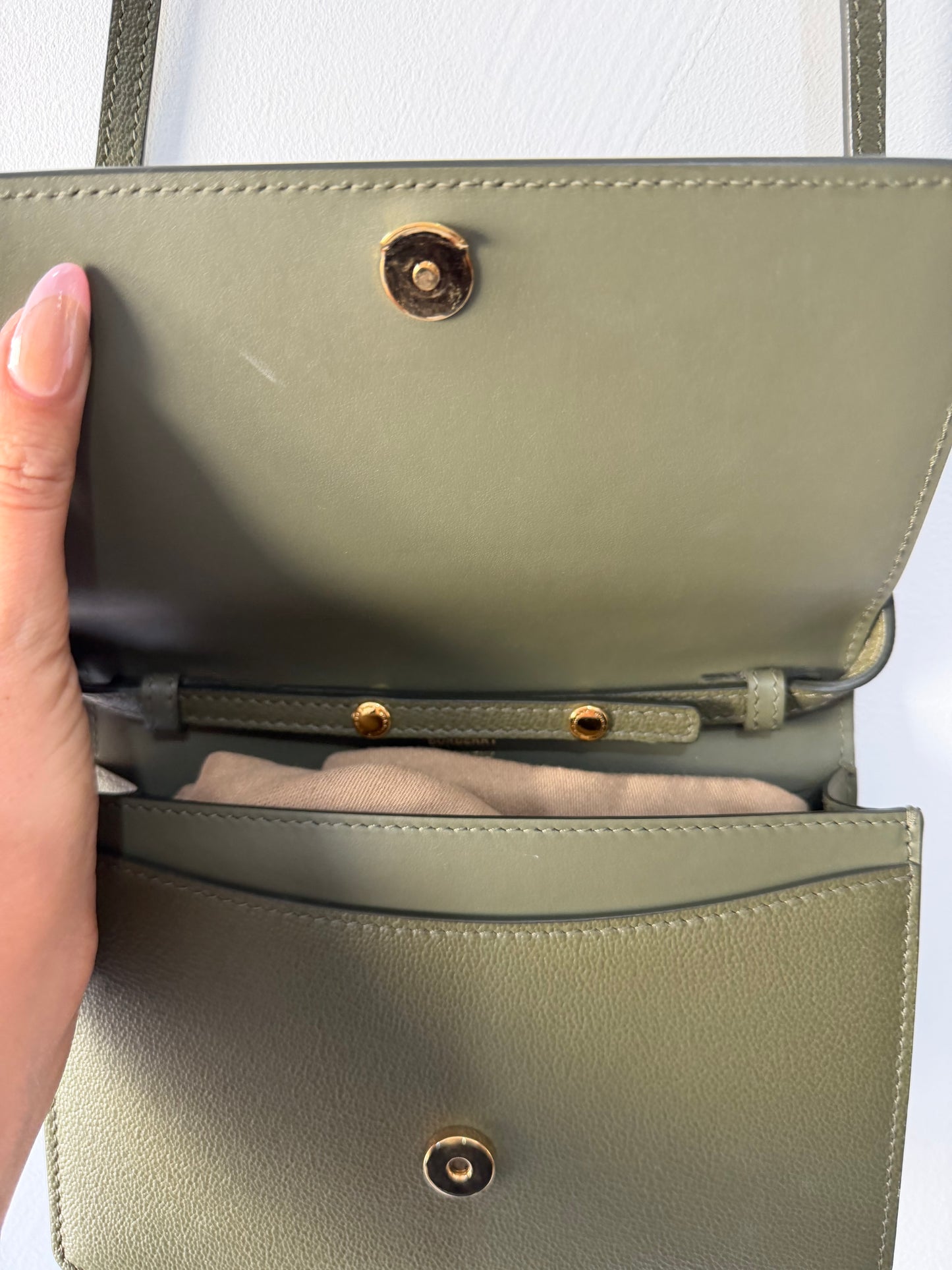 Preloved Burberry Crossbody Bag Small Green