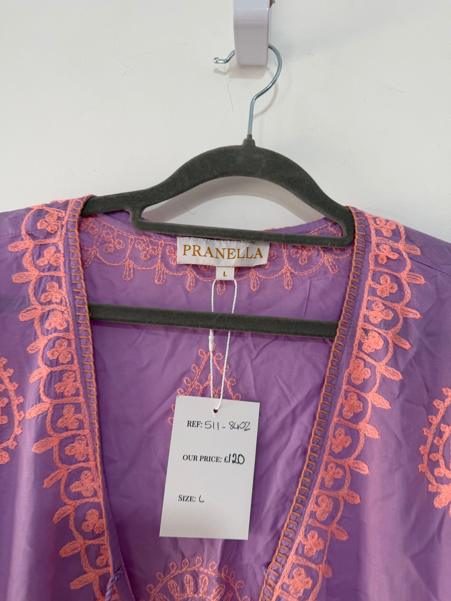 Preloved lilac & pink Pranella Cover up, L