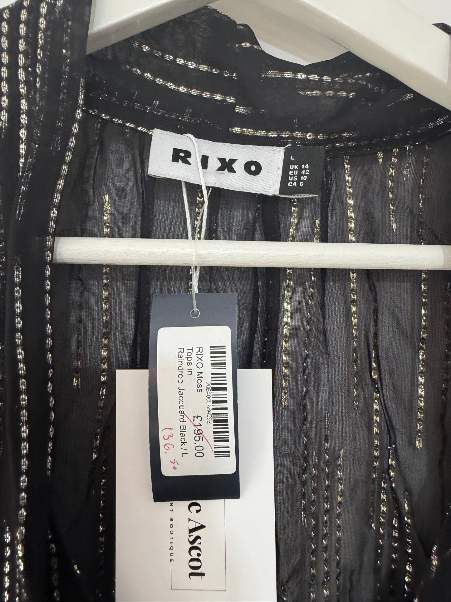 Preloved BNWT Black Rixo Blouse, 14
