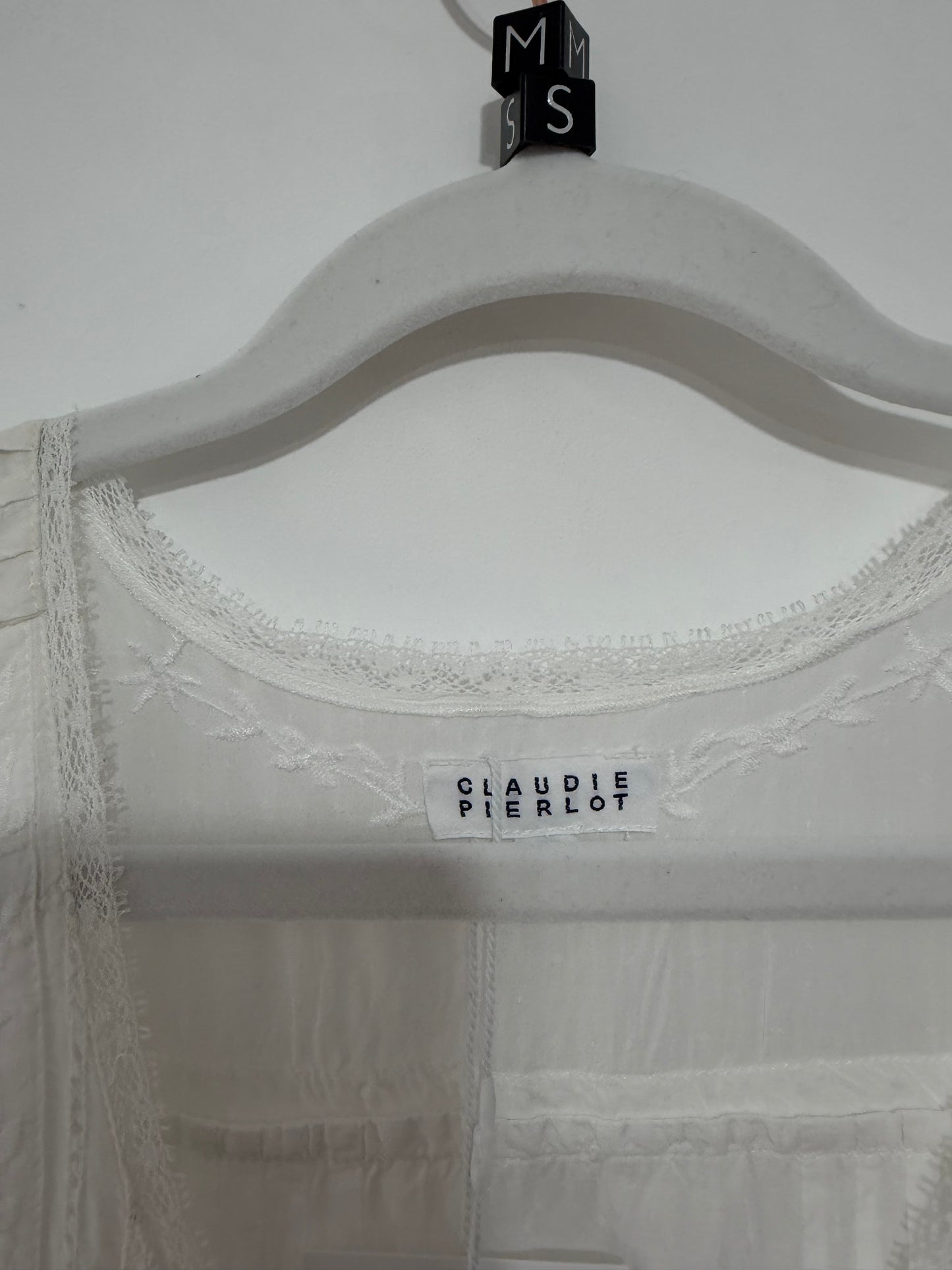 Pre-owned, White Claudie Pierlot Cotton Dress, Size 10
