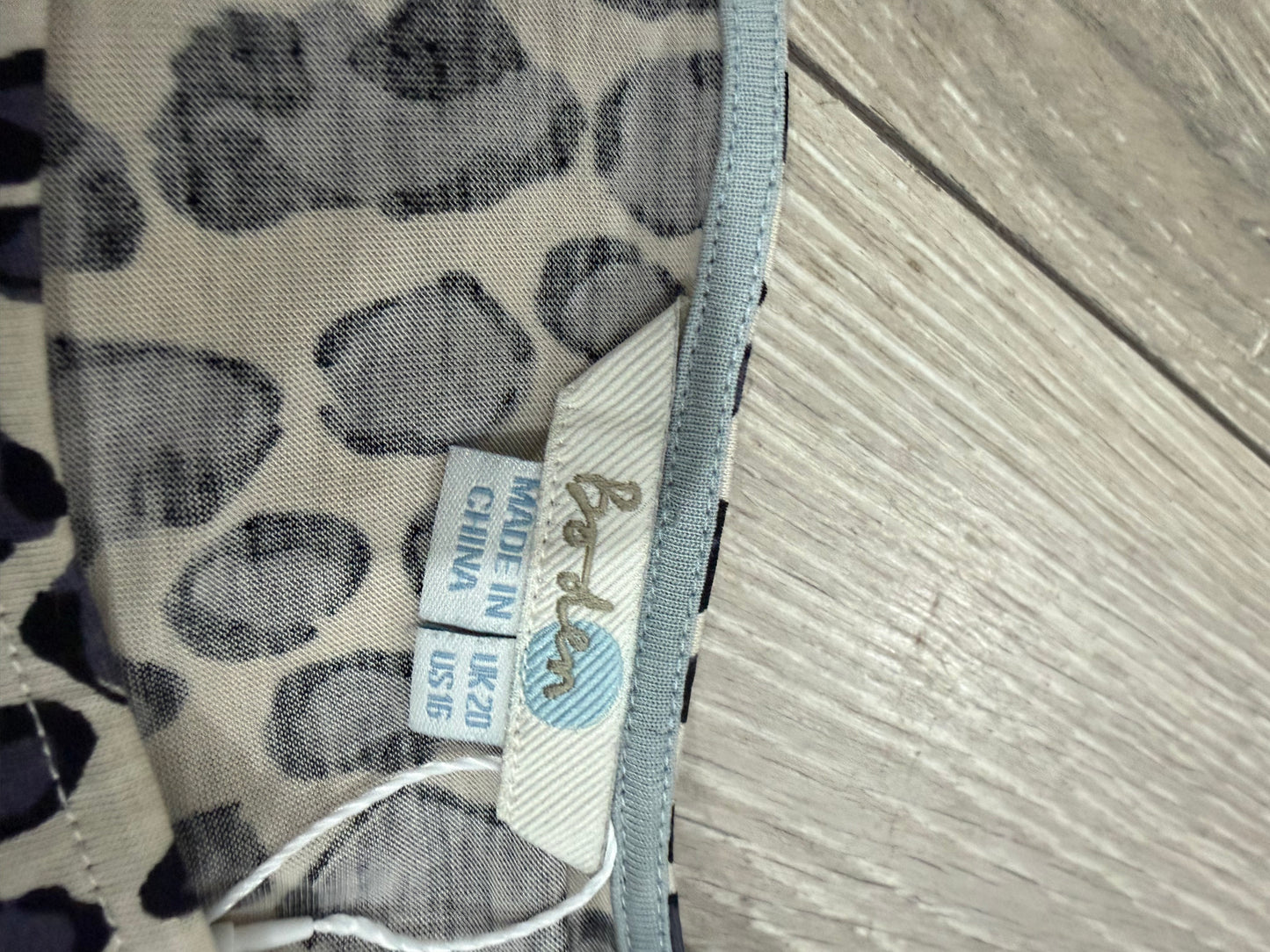Leopard Print Boden Top, Size UK 20