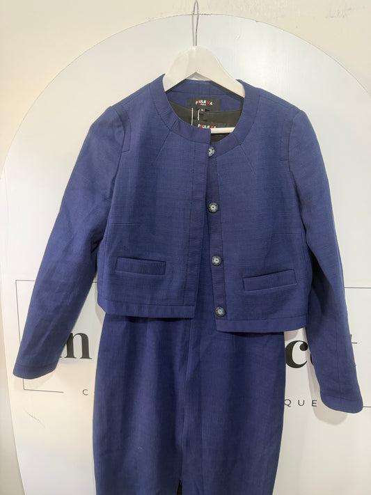 Blue Navy Paule Ka Dress and Jacket, Size 10