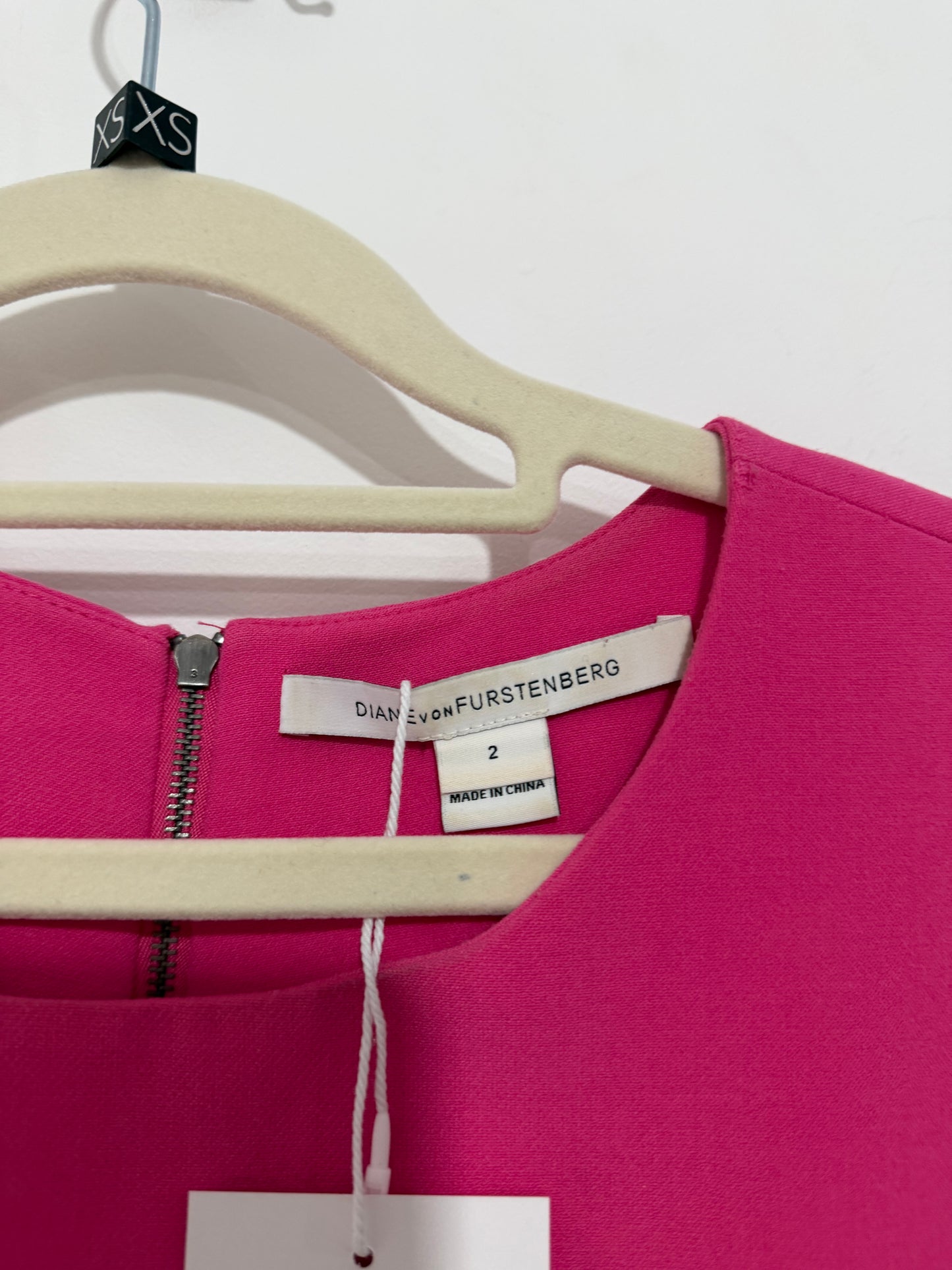 Pre-owned, Pink DVF Dress, Size UK 6