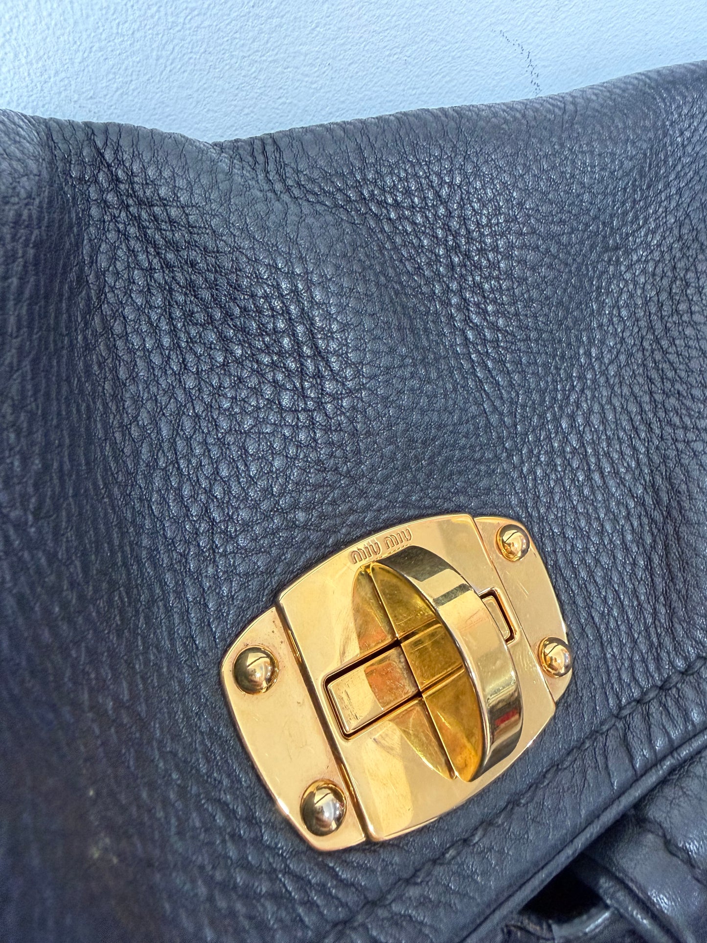 Vintage, Black Miu Miu Handbag, Pockets Hobo