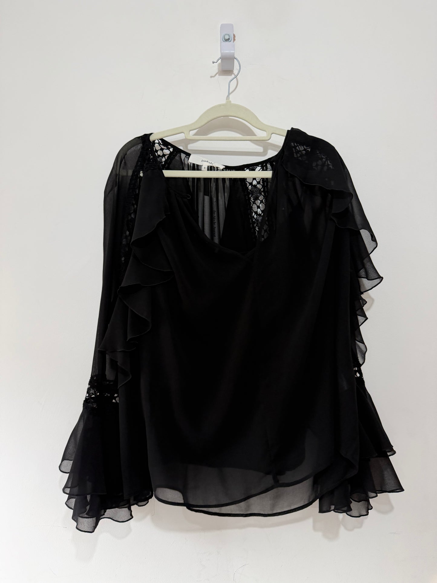 Preloved Ba&sh Blouse Size 3 UK 12 Black