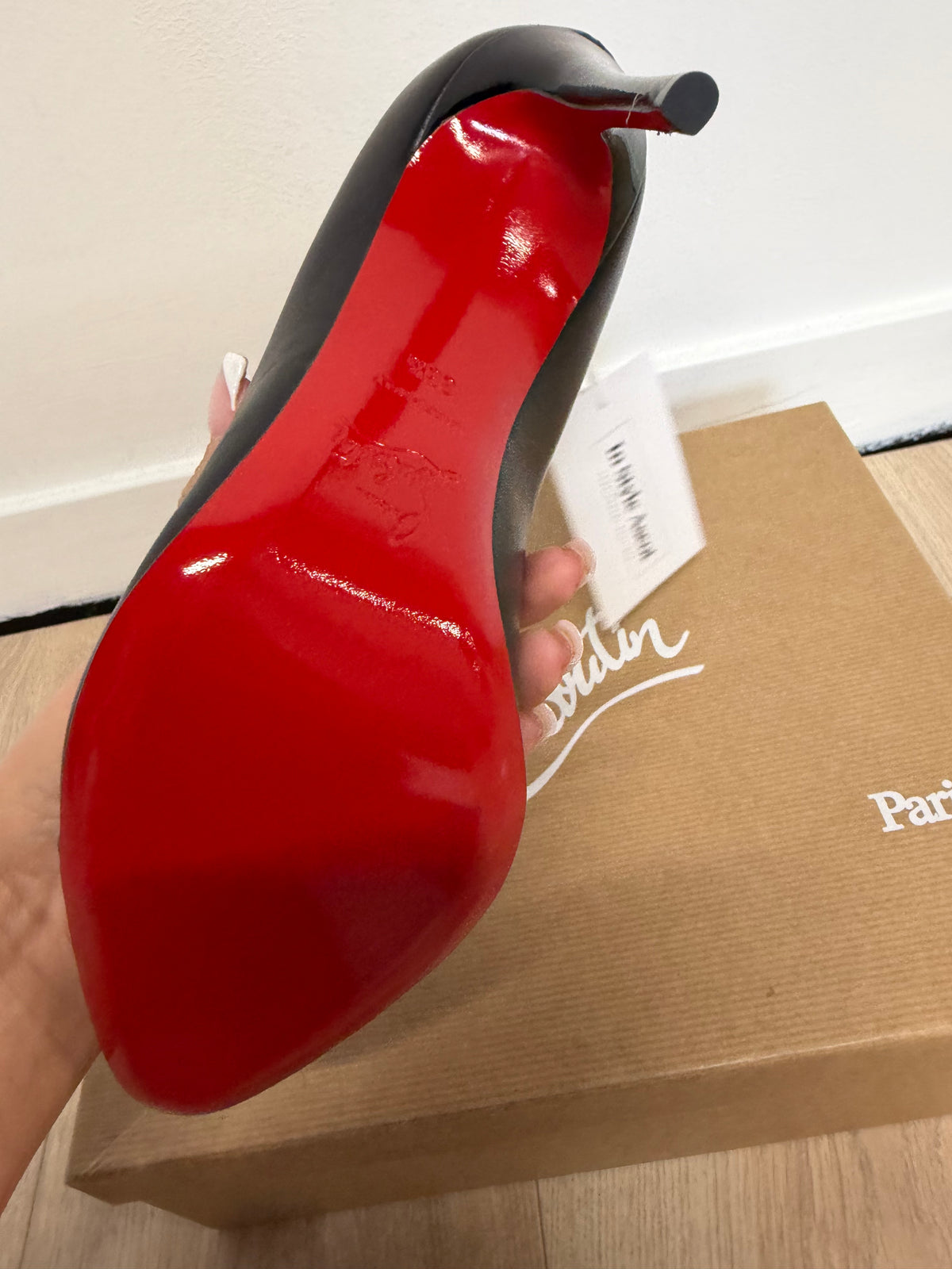 Preloved Christian Louboutin heels Size 5.5 Black with patent toe