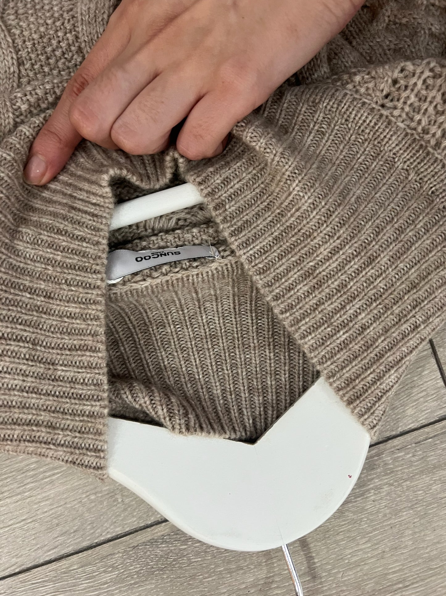 Beige Suncoo Jumper Dress, Large