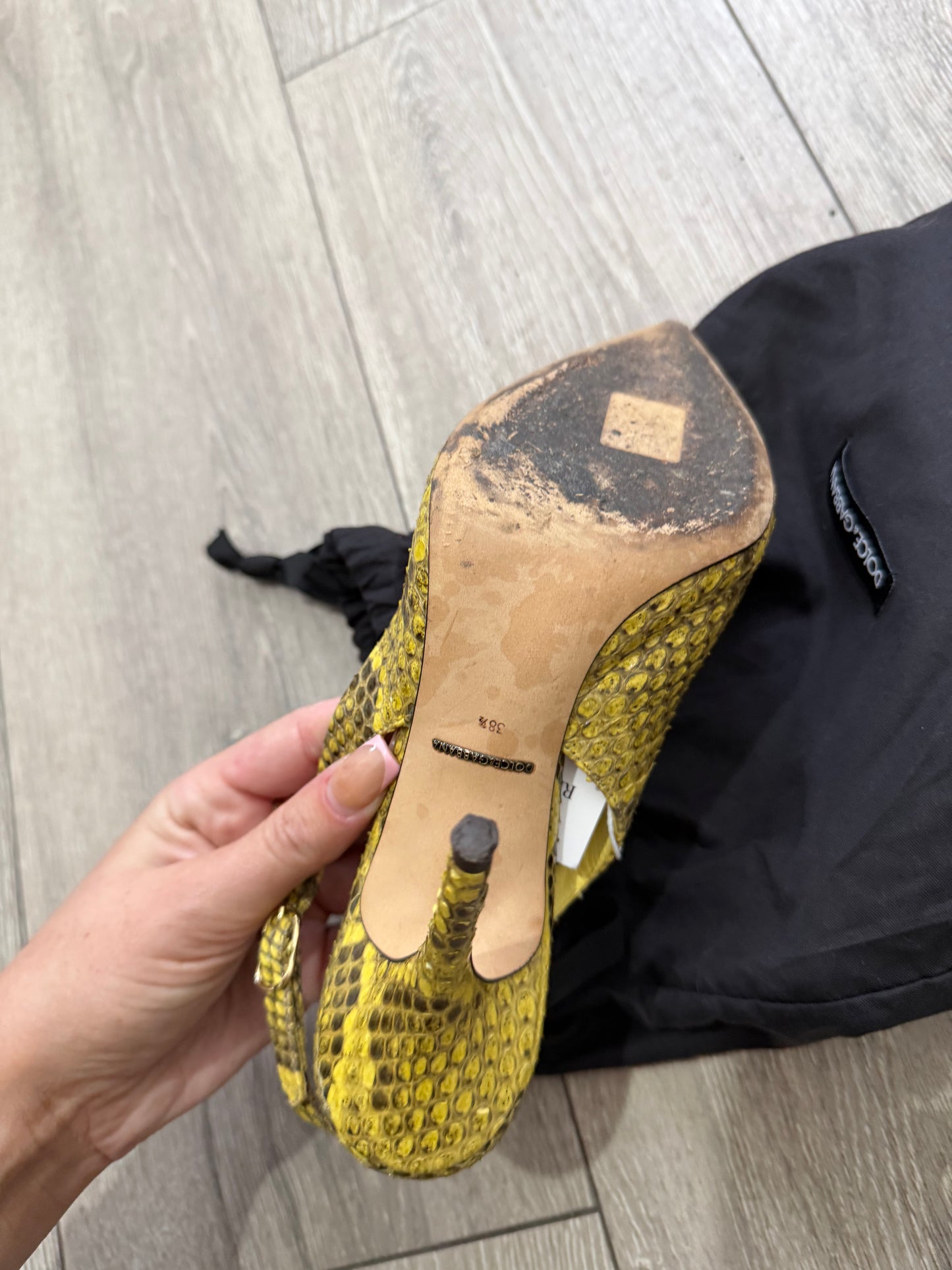 Yellow Python Dolce & Gabbana Heels, 5.5