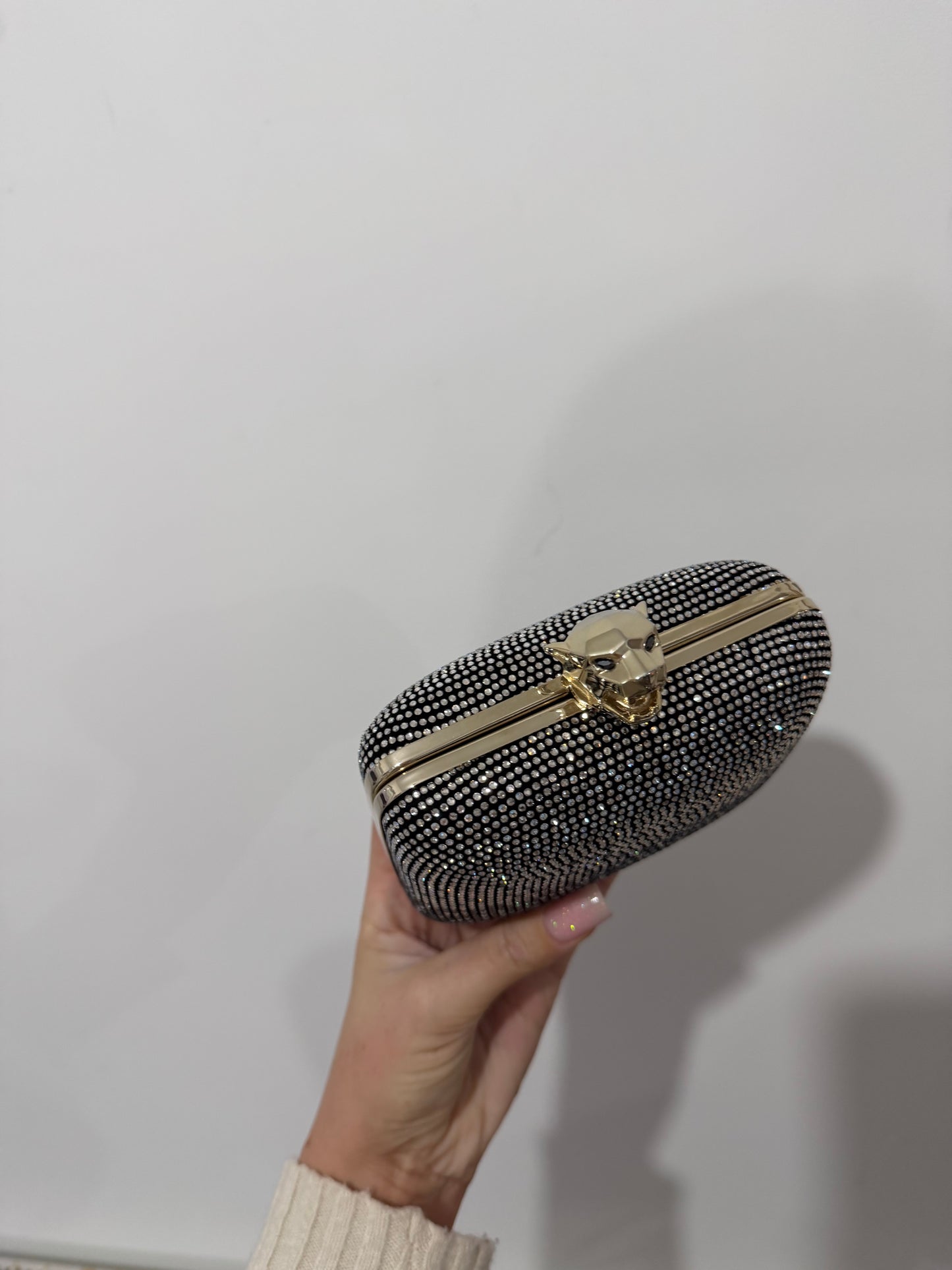 Silver Stark Embellished Clutch