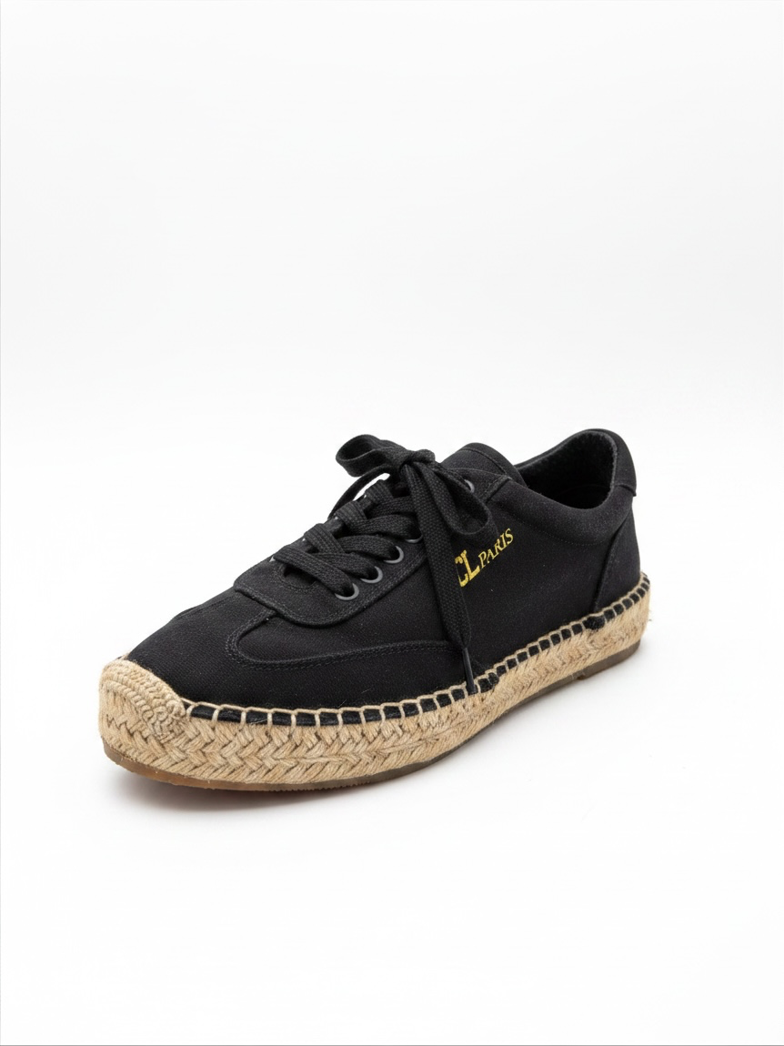 Preloved Christian Louboutin Espadrille Trainers Size 37 UK 4 Brown Navy