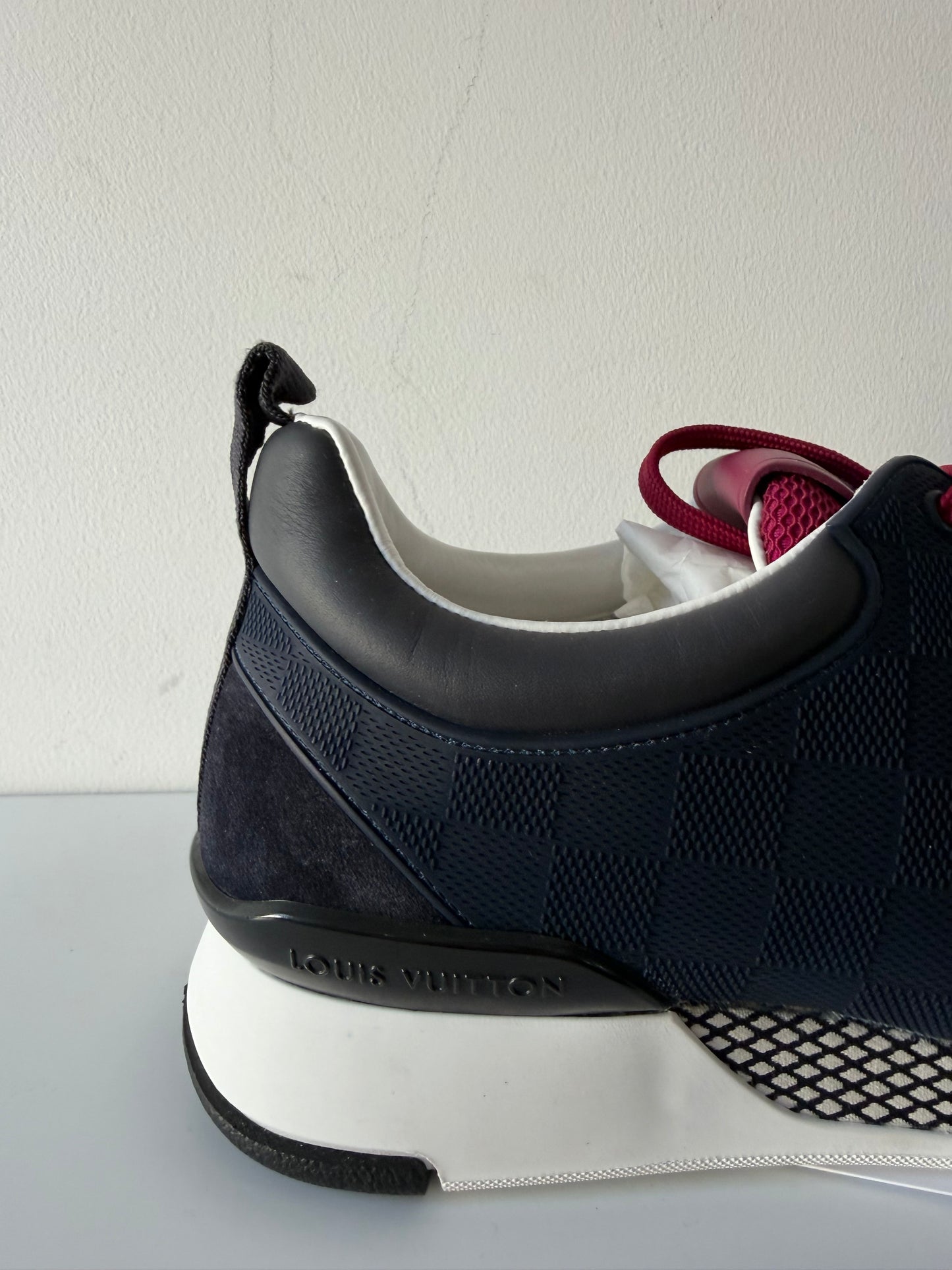 Pre-owned, NEW, Navy and Burgundy Louis Vuitton Sneakers Trainers, Size 6