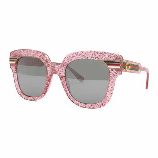 Preloved, Pink Glitter Gucci Sunglasses, With Case