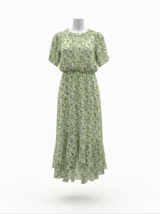 Preloved ME + EM Dress Size 12 (12/14) Green and White