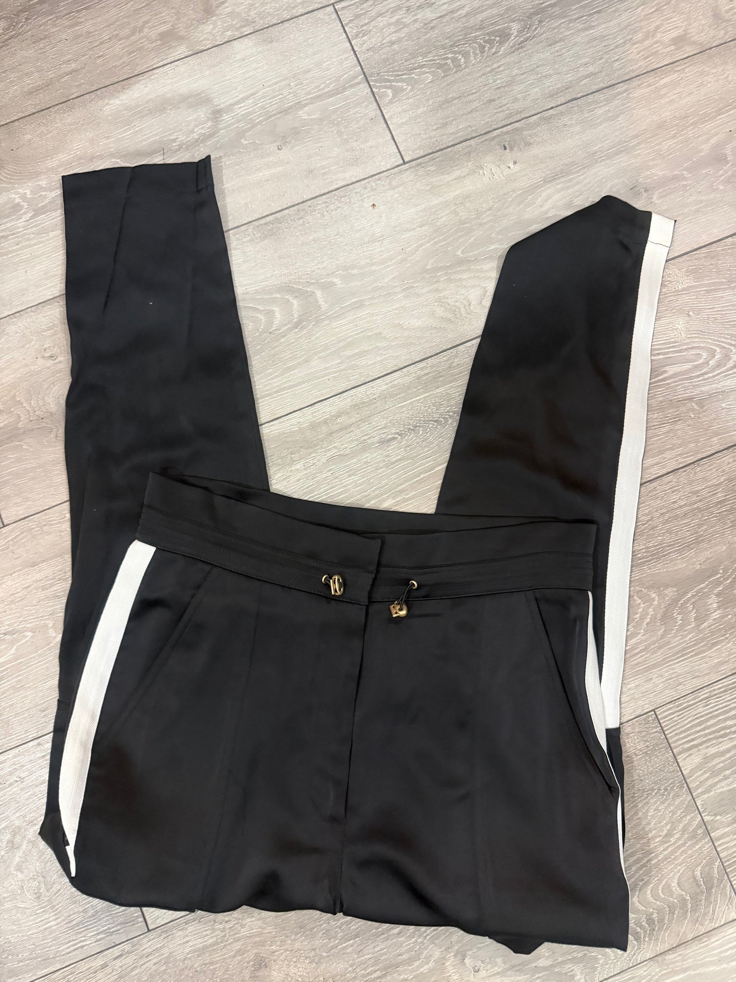 Black Me + Em Silk Trousers, Size 10