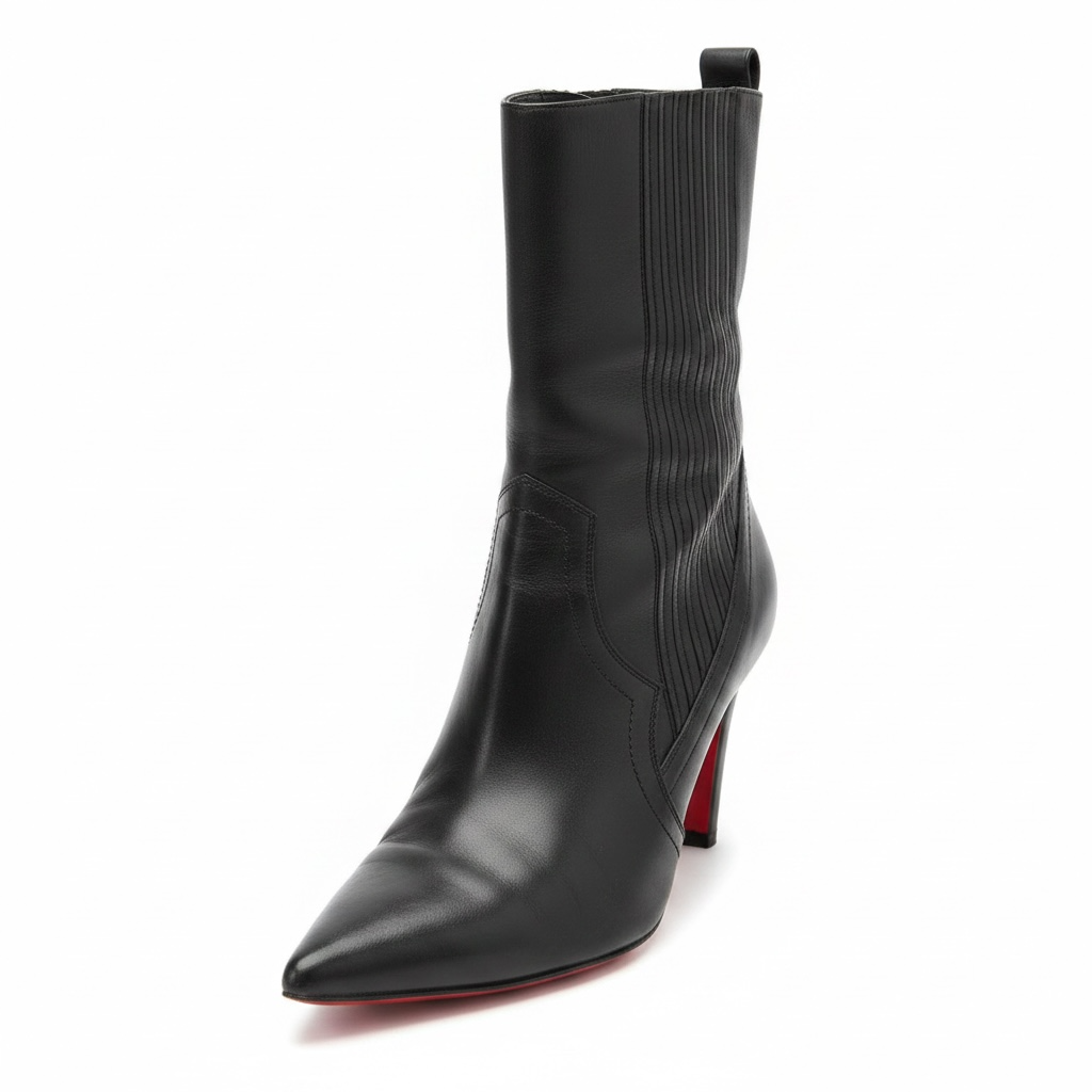 Preloved Black Christian Louboutin Santigag Boots 85, Size 6.5 (Fit a 6)
