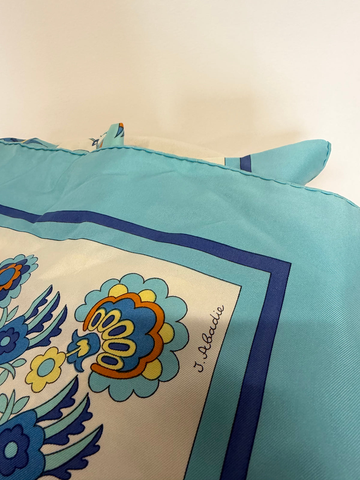 Preloved Blue Pattern Hermes Scarf