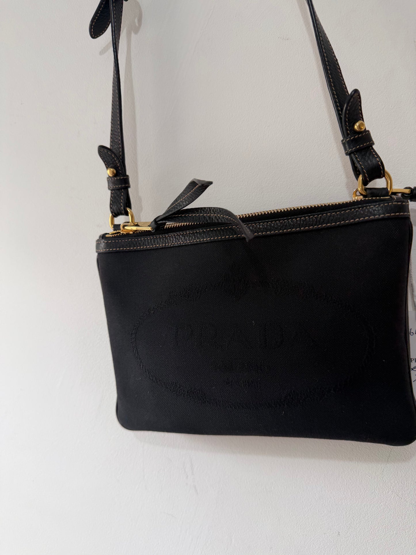 Preloved Black Prada Crossbody Bag