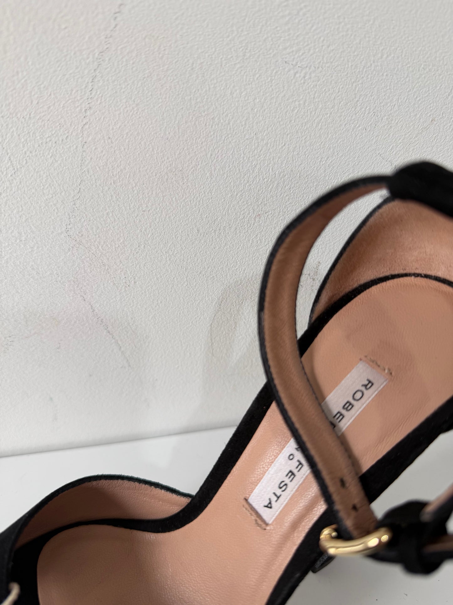 Preloved, NEW, Black Sparkle Roberto Festa Heels, Size 36 UK 3/3.5