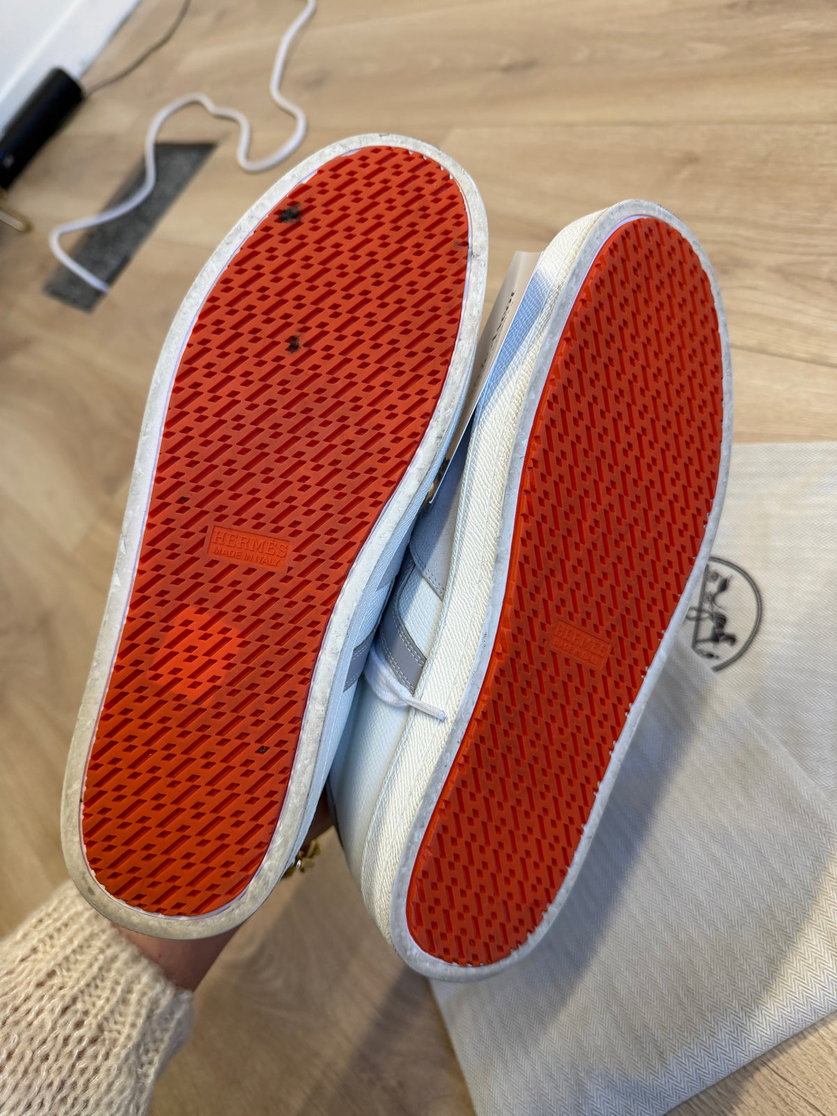 Preloved Hermes Trainers Size 5 Grey