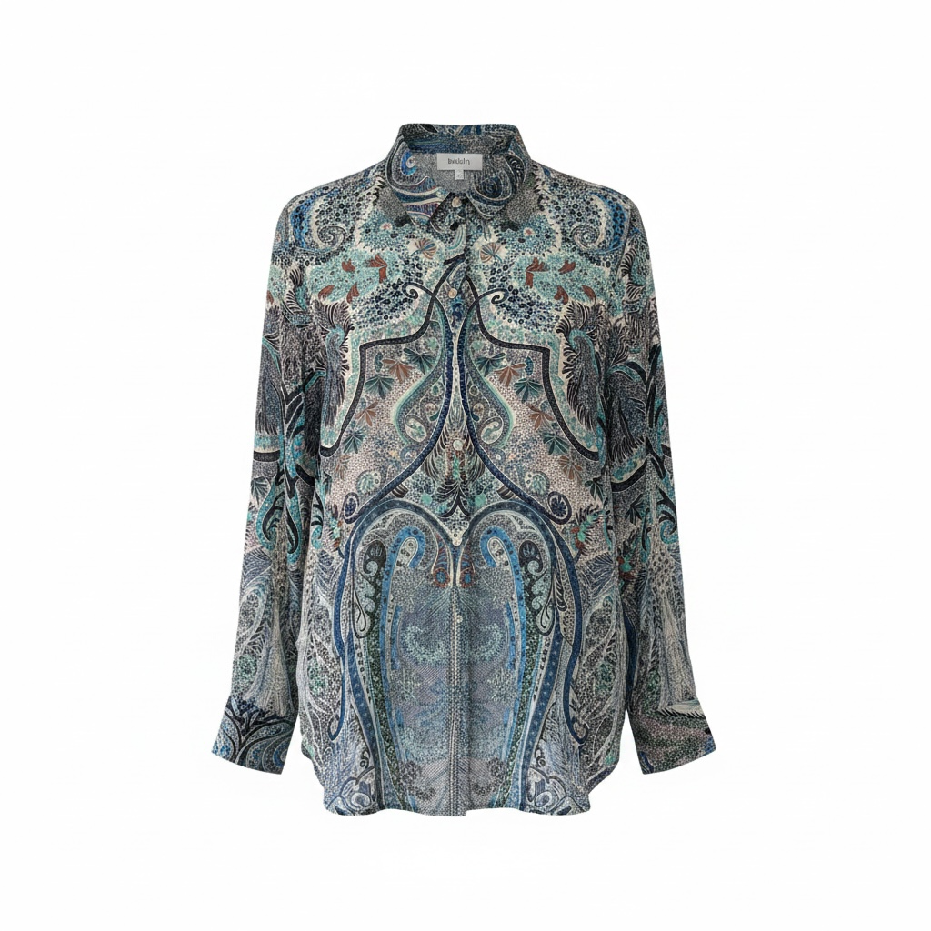Preloved Blue Paisley Ba&sh Blouse, Size 3 (UK 12)