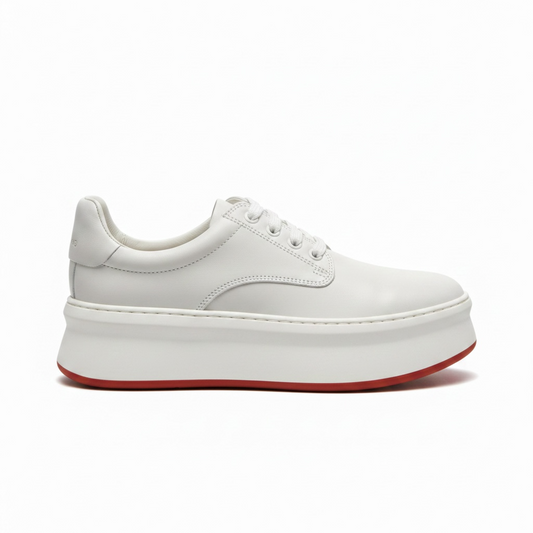 Preloved, White leather  Uterque Sneakers Trainers, Size 38 - UK 5