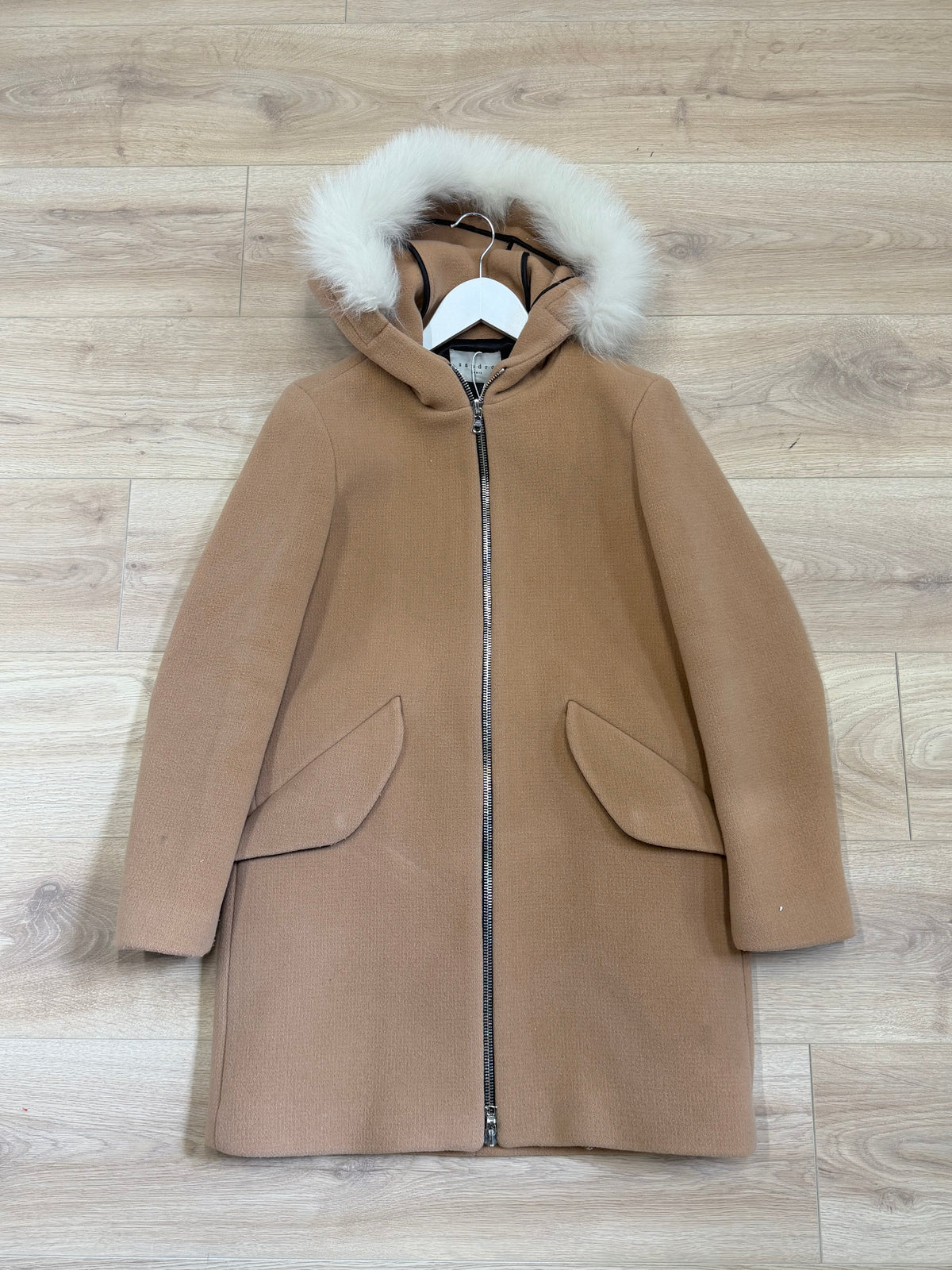 Preloved Sandro Coat Size 36 Uk 8 Brown